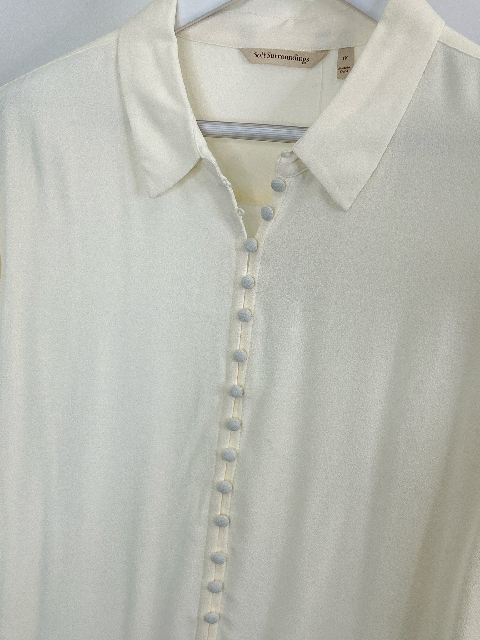 SOFT SURROUNDINGS Size 1X Ivory Women Blouse