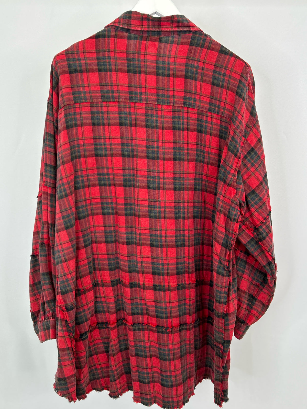 EASEL Size L Red Plaid Women Tunic