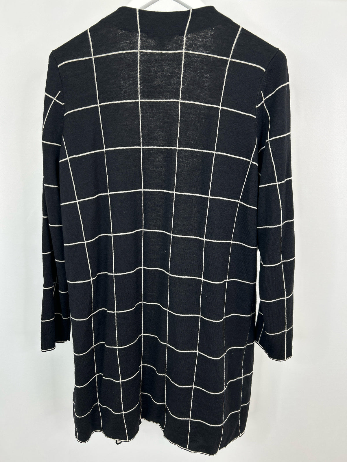 EILEEN FISHER Size L Black & White Women Cardigan