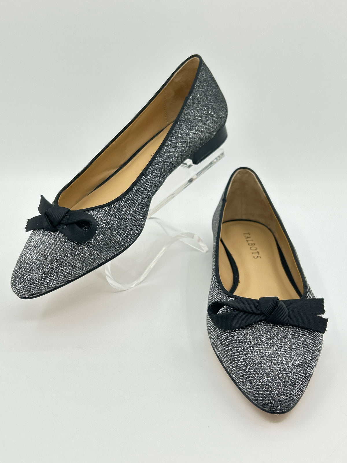 TALBOTS Size 7M Silver and Black Women Flats