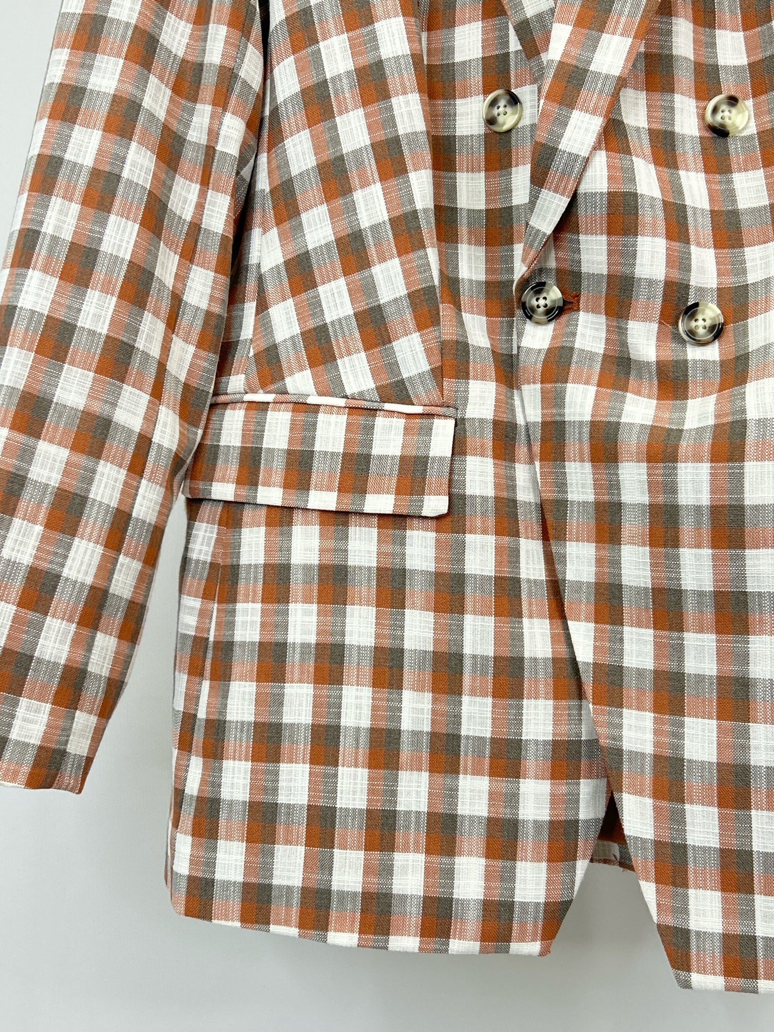 NINE WEST Size M Orange plaid Women Blazer