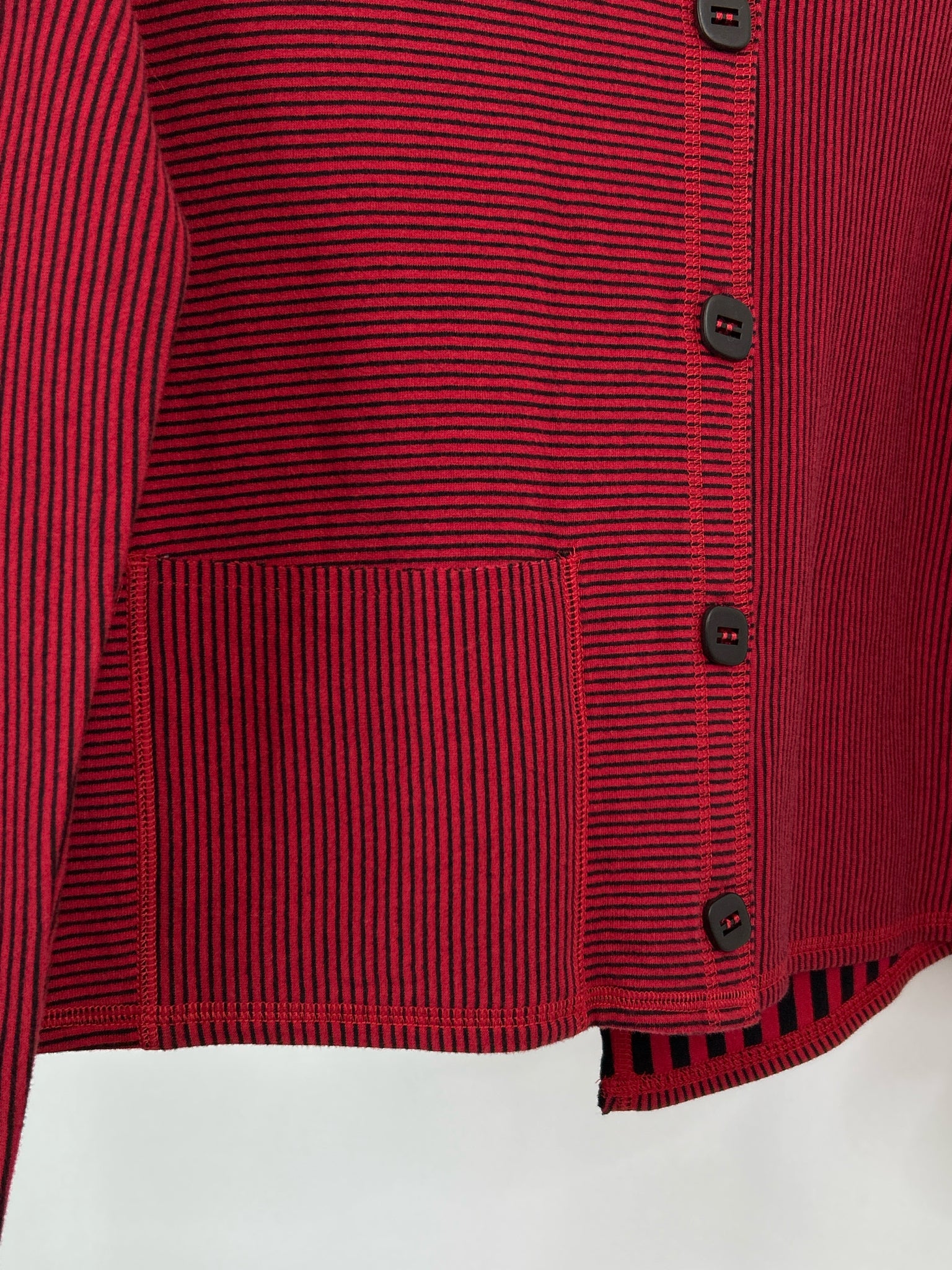 HABITAT Size S Red and Black Women Cardigan NWT