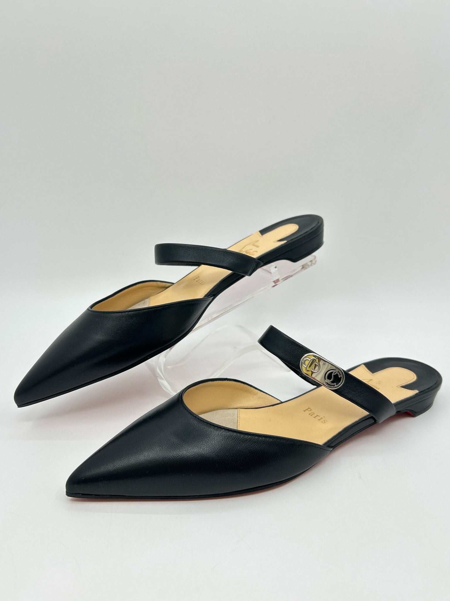 CHRISTIAN LOUBOUTIN Size 39.5 Black Women Flats