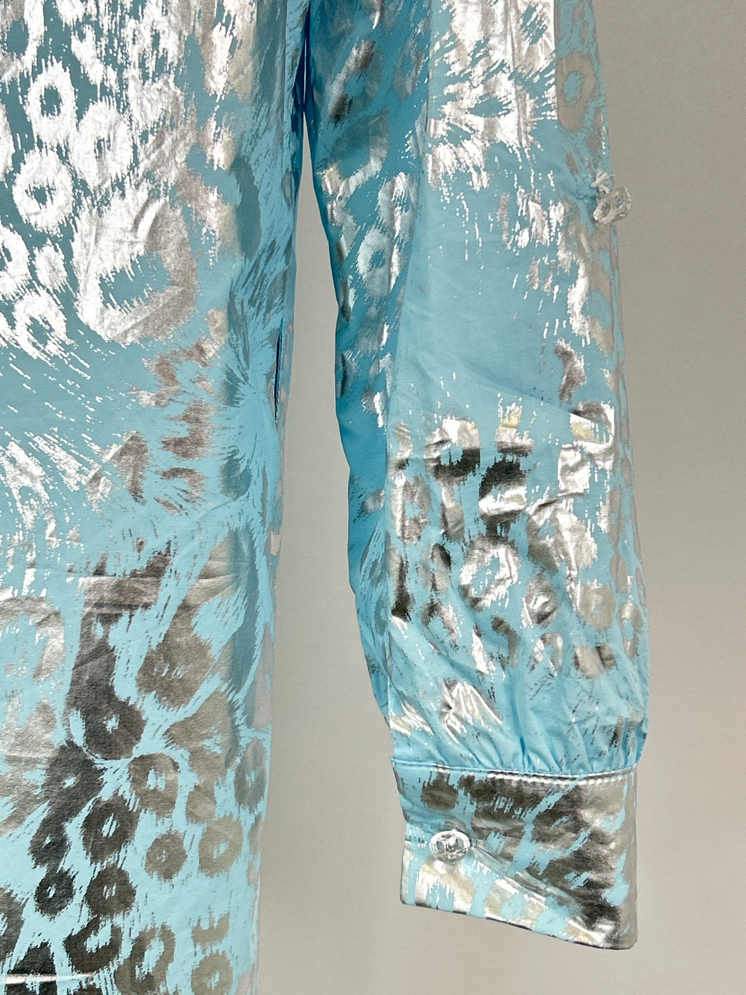 BEREK Size S Blue and Silver Women Shirt Jacket