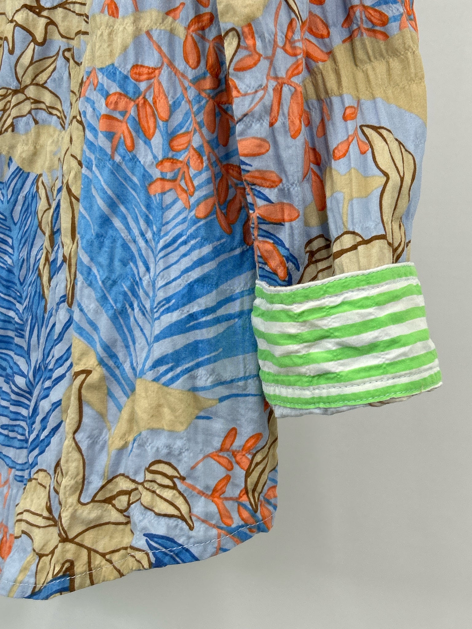 J MCLAUGHLIN Size L Blue Print Women's Shirt