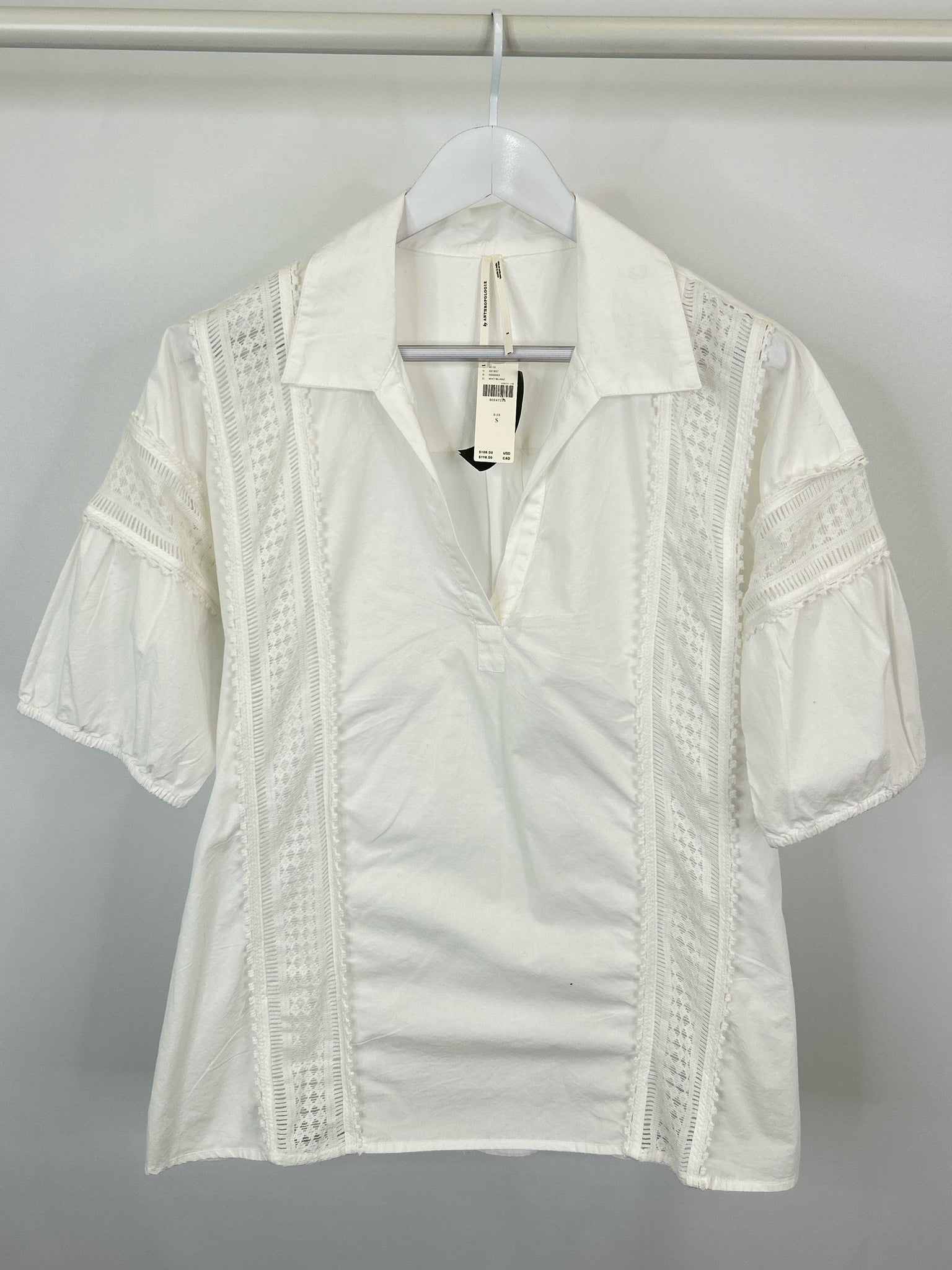 ANTHROPOLOGIE NWT Size S White Women Tunic