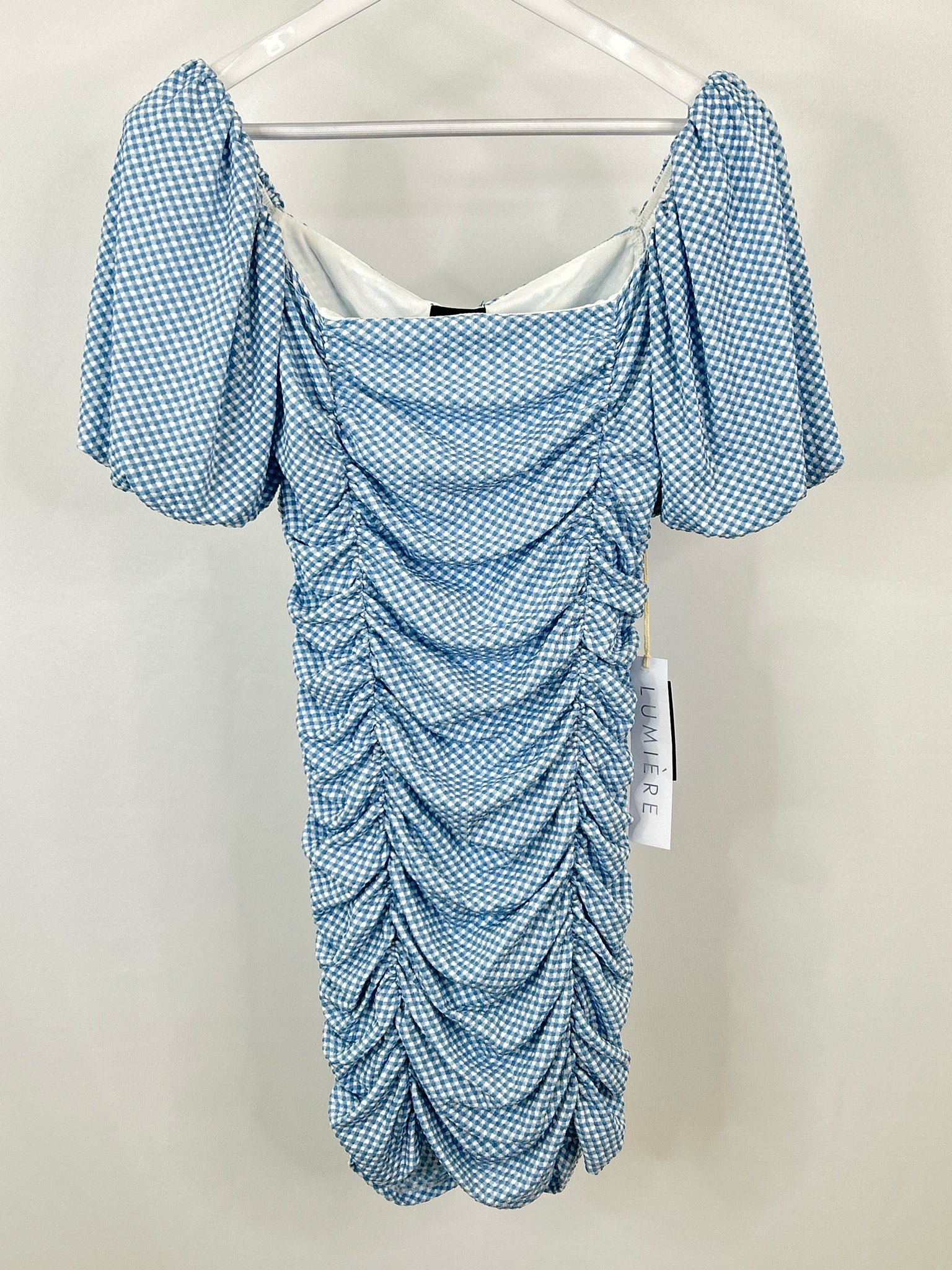 LUMIERE Size L Blue & White Women Dress NWT
