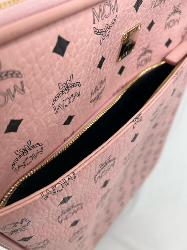 MCM Pink Ottomar Cabin Trolly Luggage Authenticated