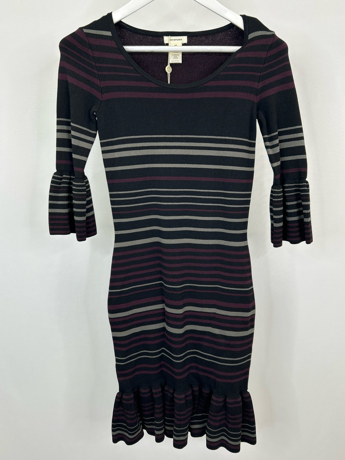 MAX STUDIO Size XS BLACK AND BURGUNDY Women Dress