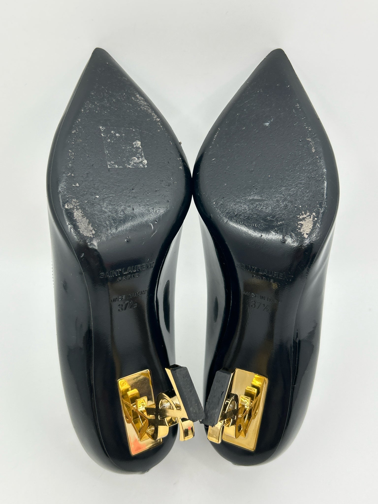 YVES SAINT LAURENT Size 37.5 Black Women Pumps