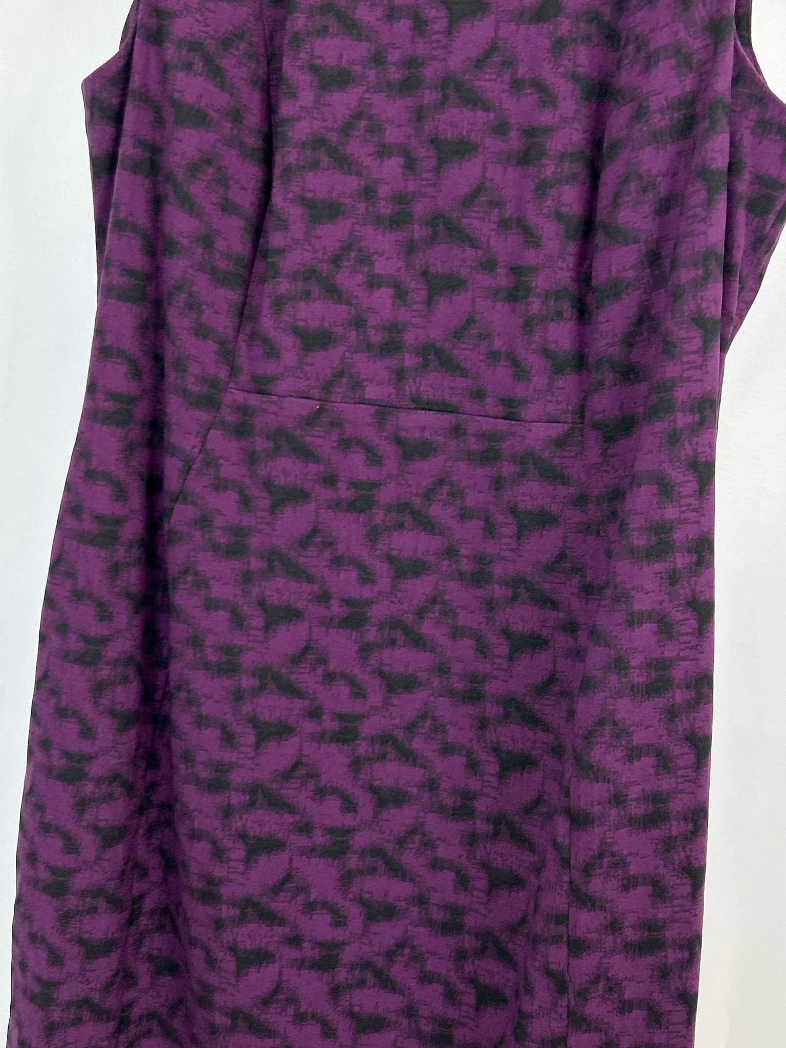 CALVIN KLEIN Size 14W PURPLE & BLACK Women Dress