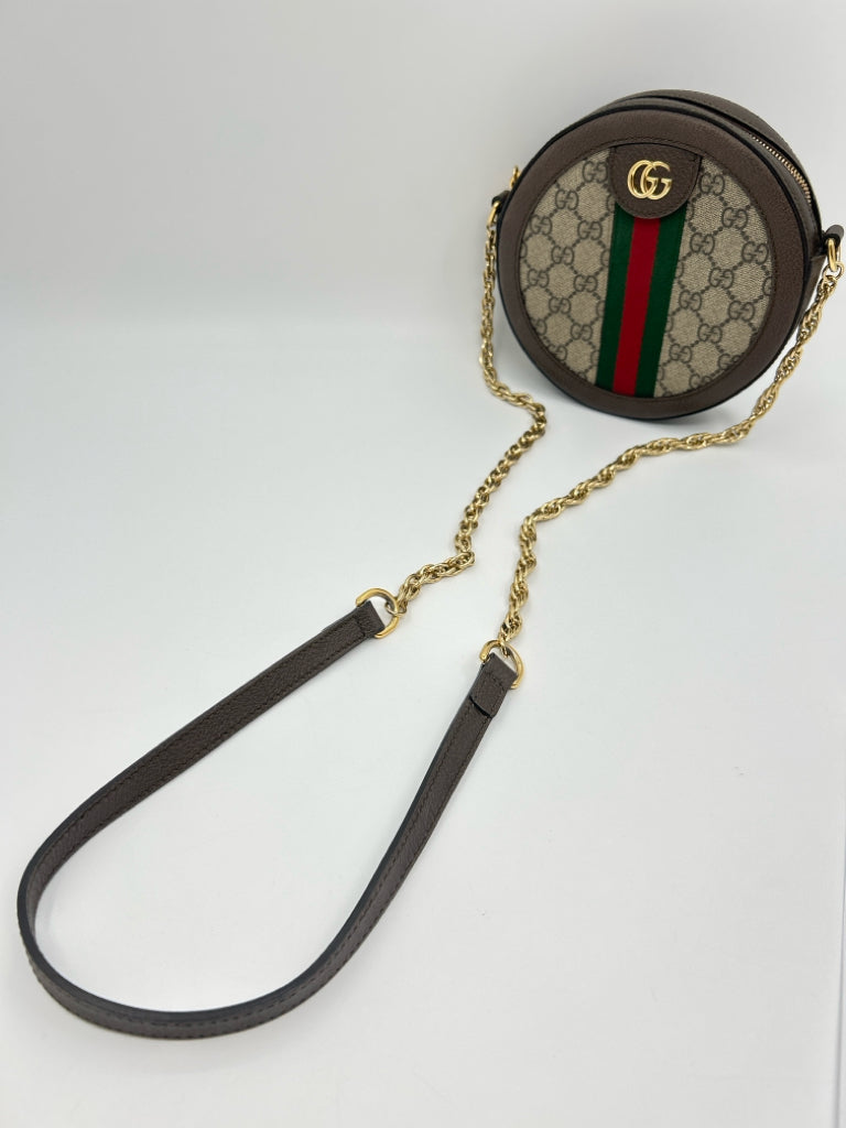 GUCCI GG Supreme Ophidia Brown Monogram Crossbody Purse