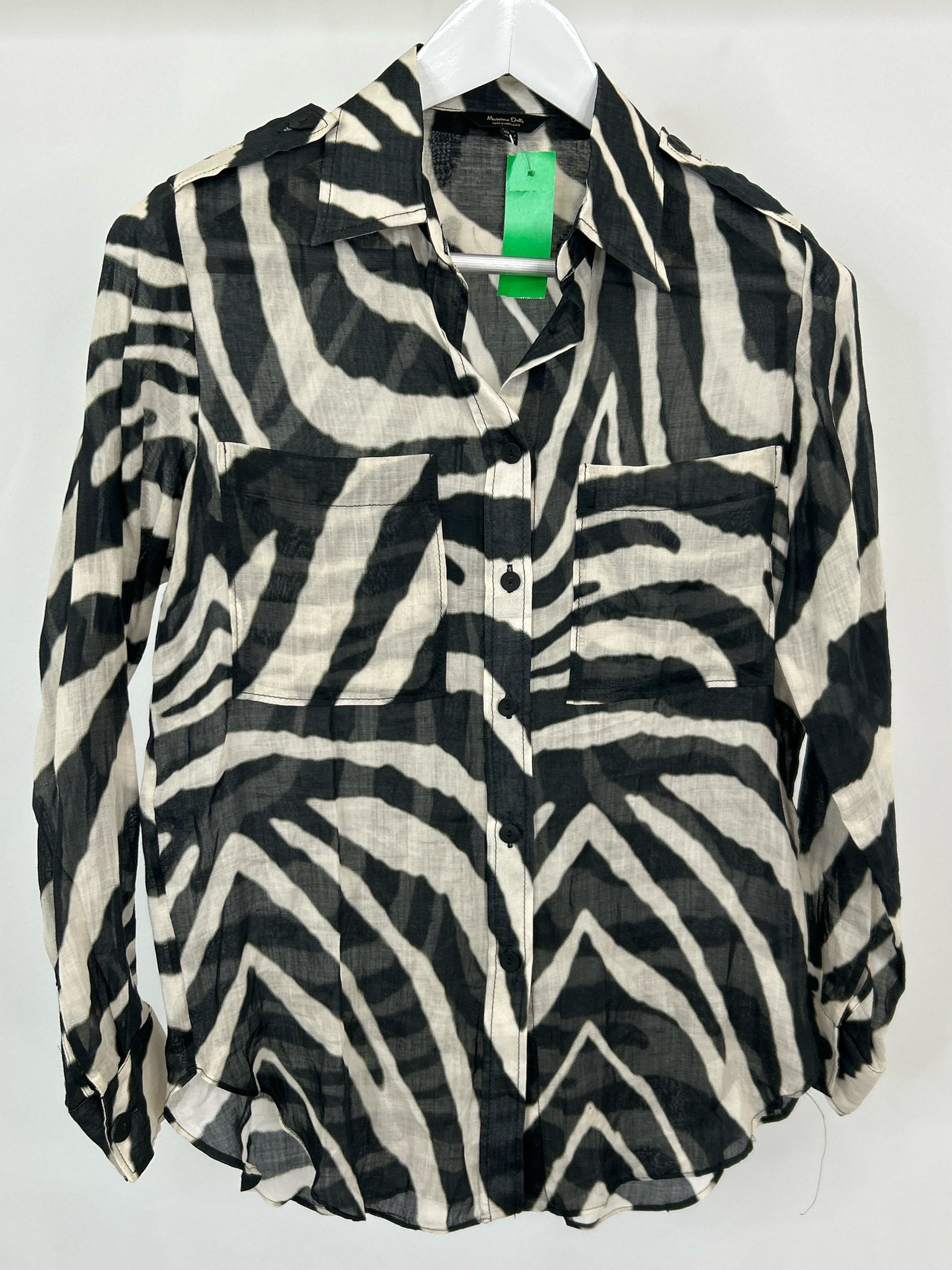 MOSSIMO DUTTI Size 2 Black & Cream Women Shirt