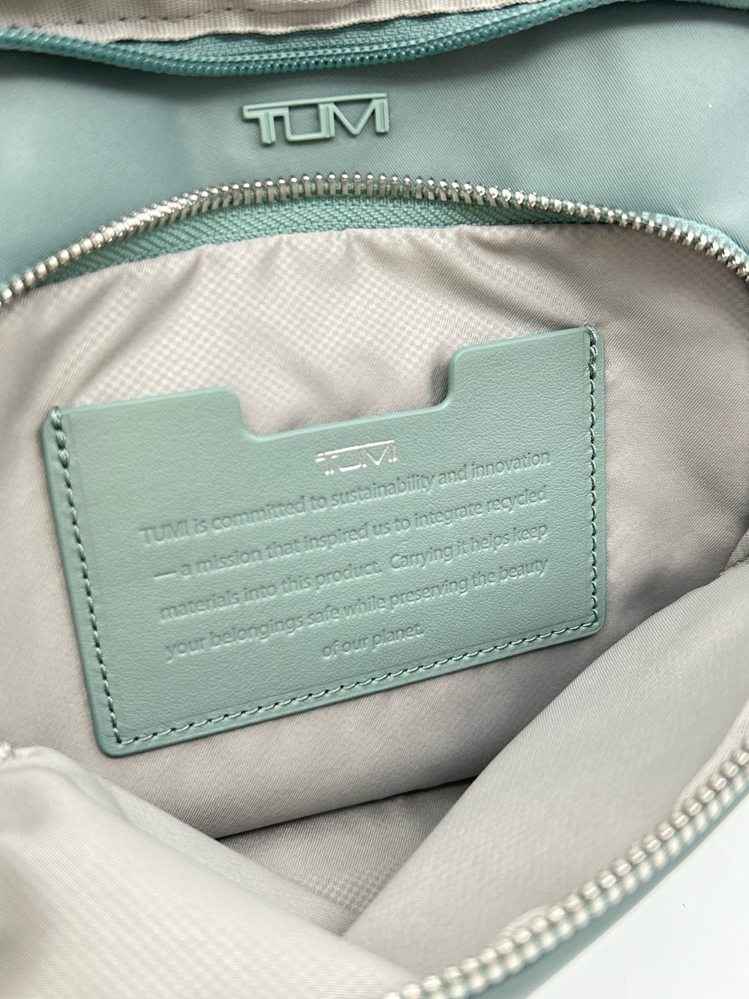 TUMI Light Blue Green Women Purse NWT