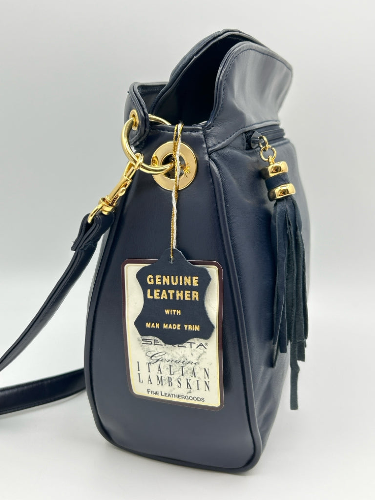 SERETA Navy Women's Italian Leather Purse NWT