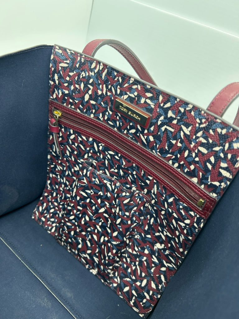 TORY BURCH Cream and Wine Women's Tote