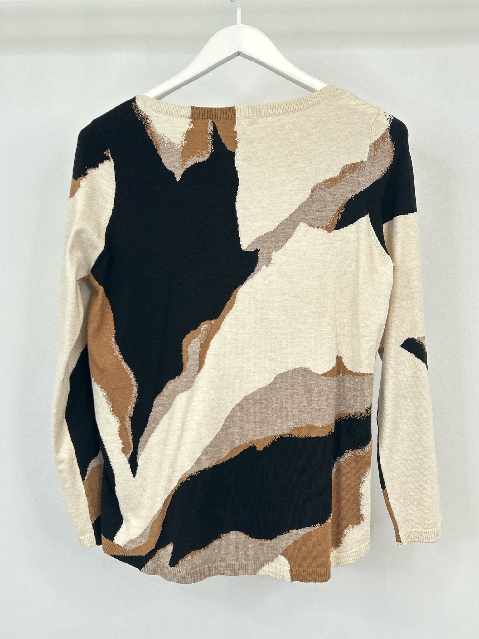 CHICO'S Size M CREAM AND BLACK Women Sweater