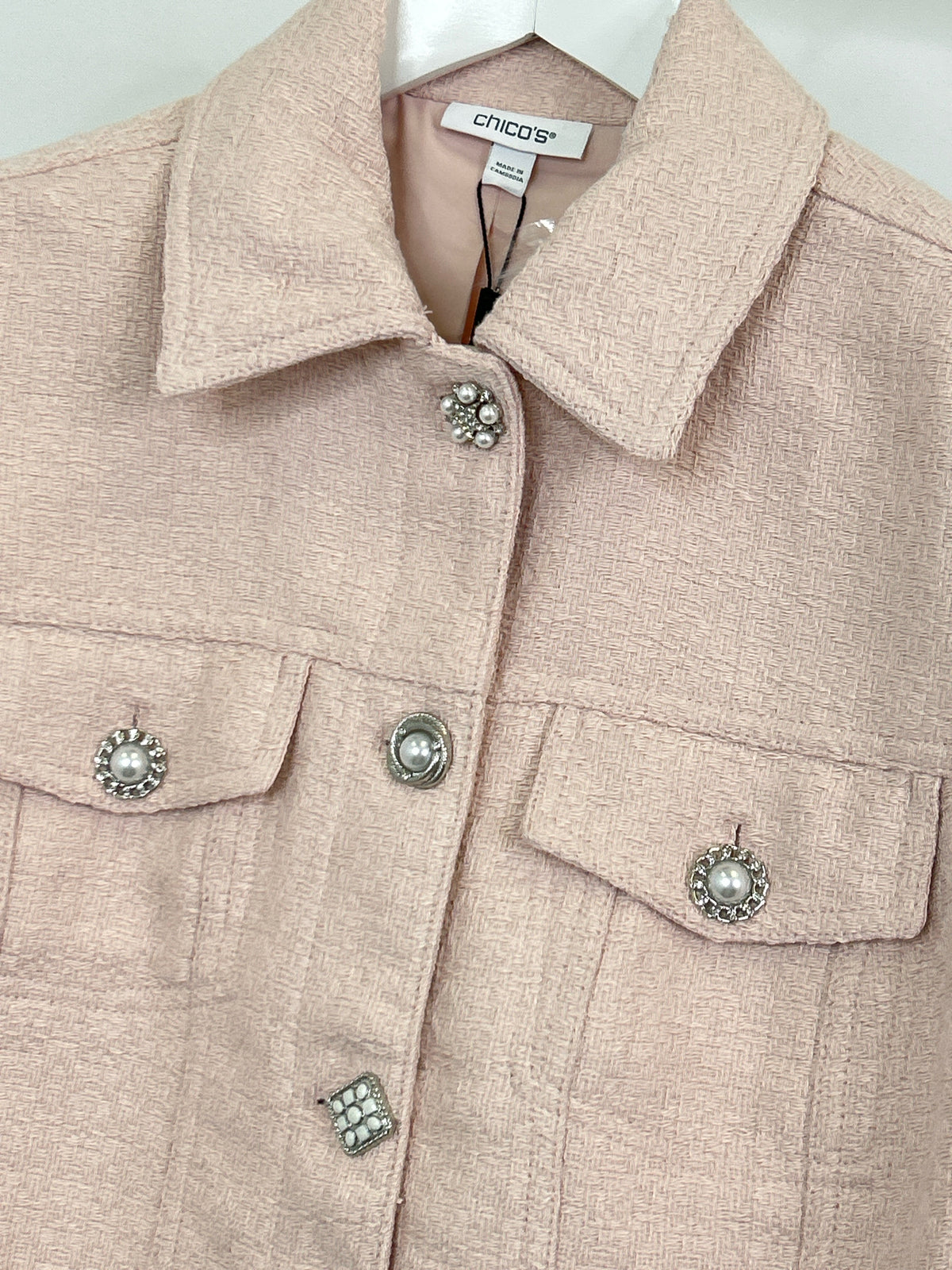 CHICO'S Size M Blush Pink Women Jacket NWT
