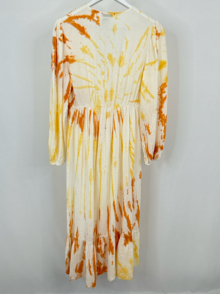 STARK Size S Ivory & Orange Women's Dress