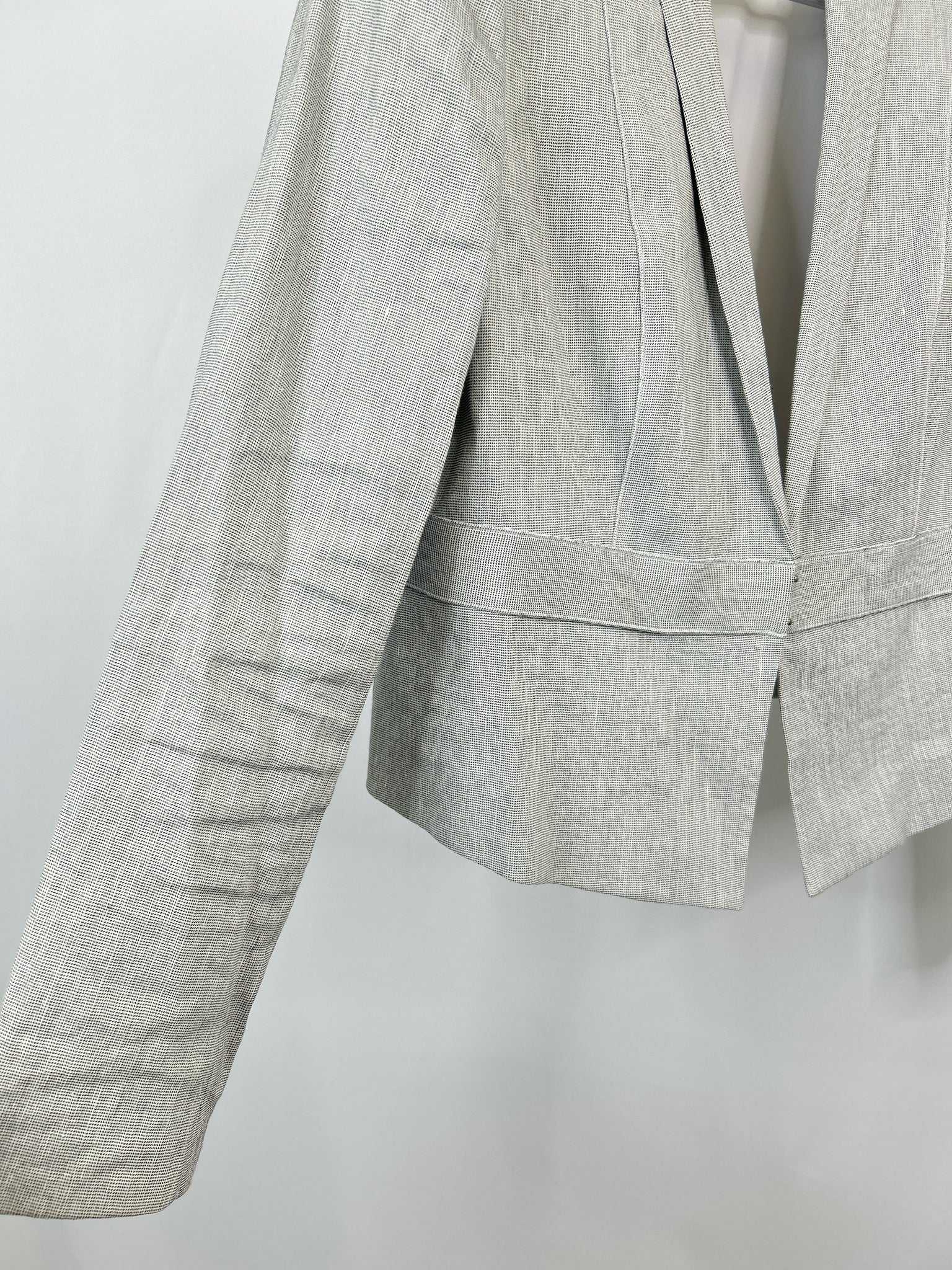 ELIE TAHARI Size 14 Black Print Women Blazer