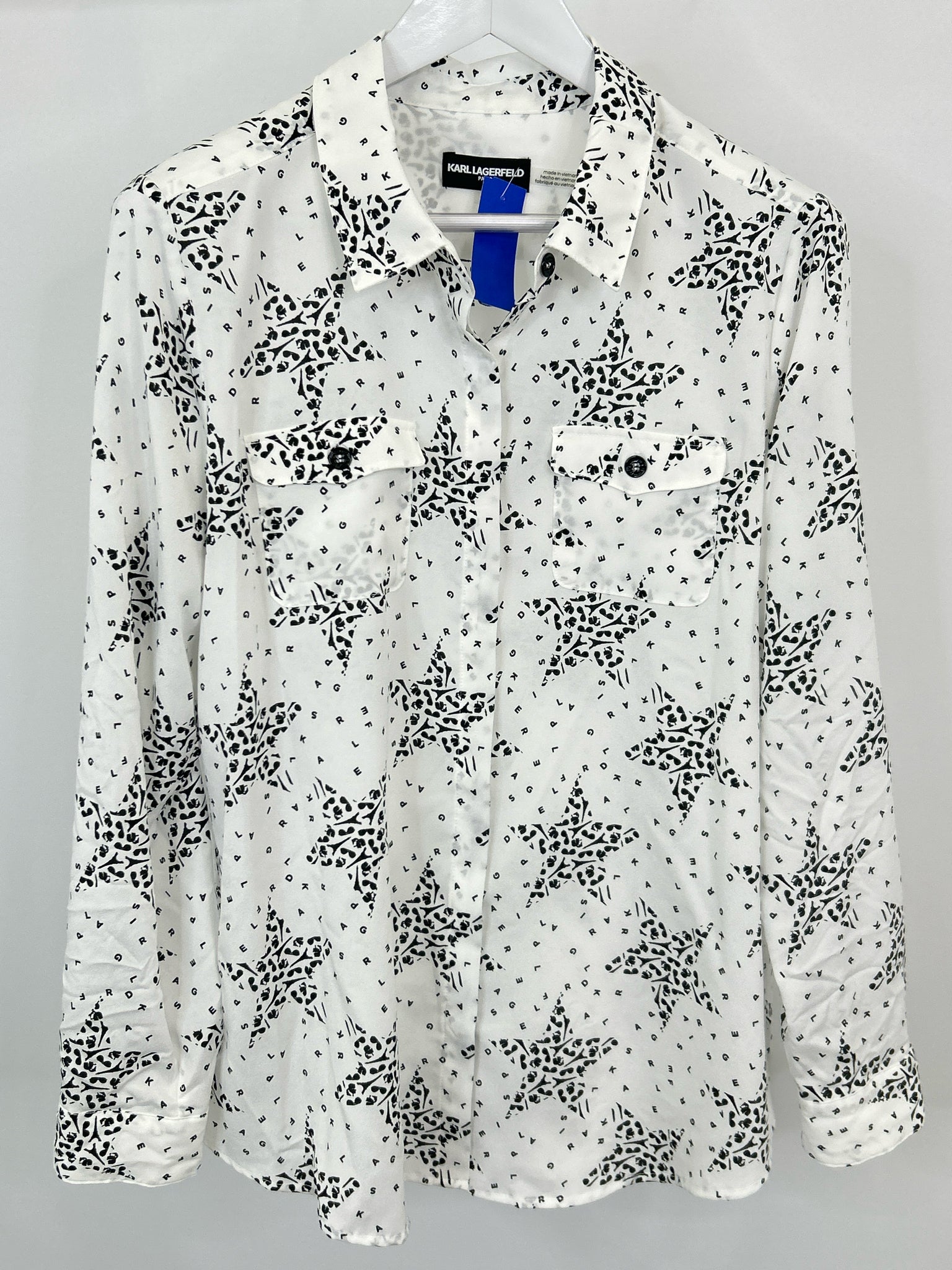 KARL LAGERFELD Size L White and black Women Shirt
