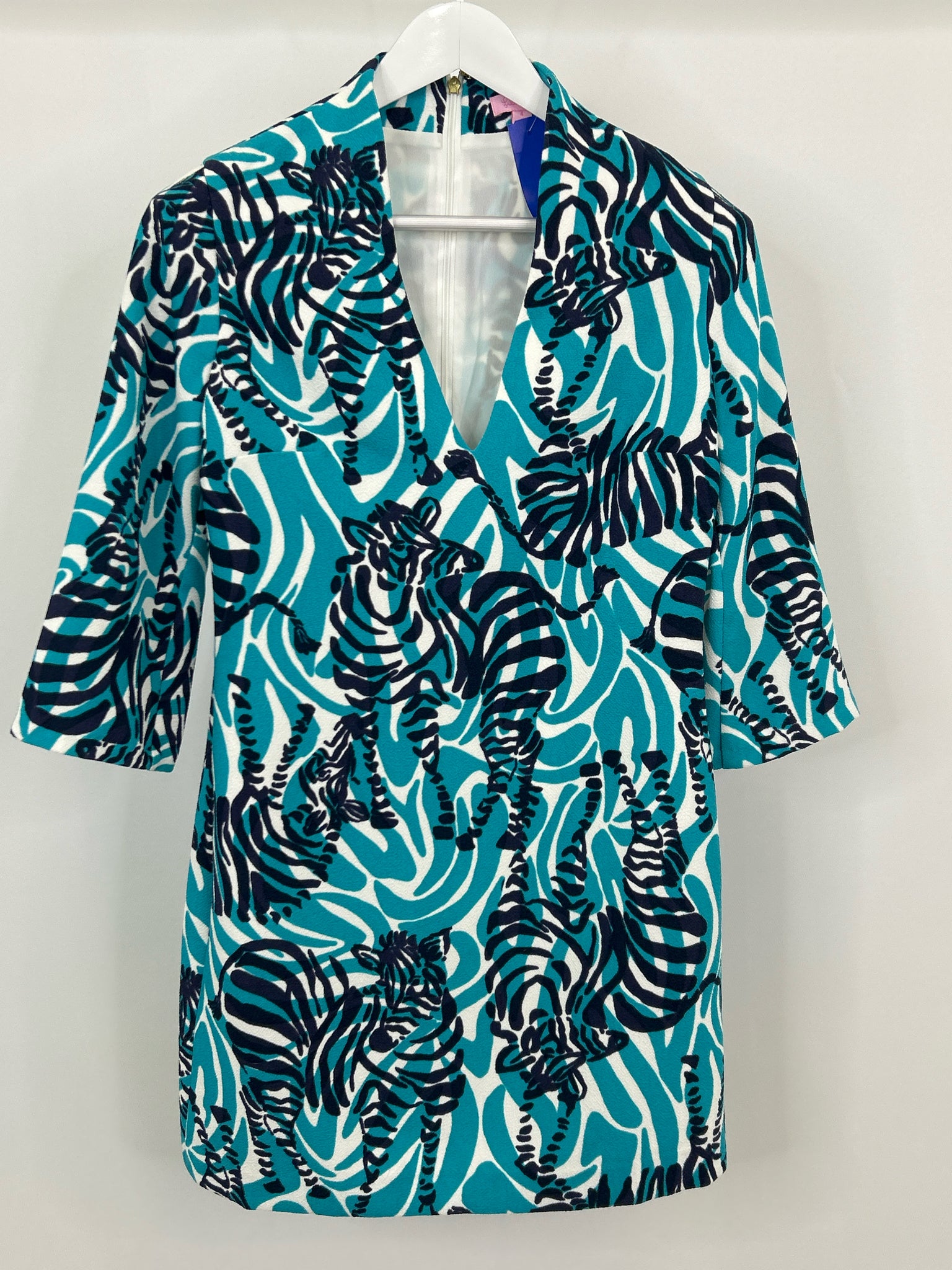 LILLY PULITZER Size 4 TEAL AND BLACK Women Dress