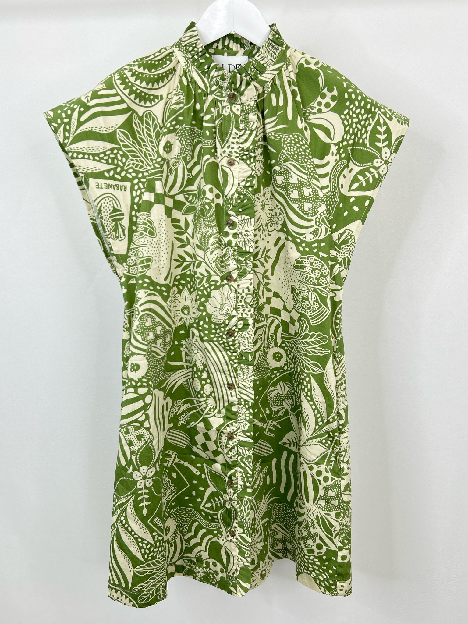 ALDEN ADAIR Size XS Green Print Women Dress NWT
