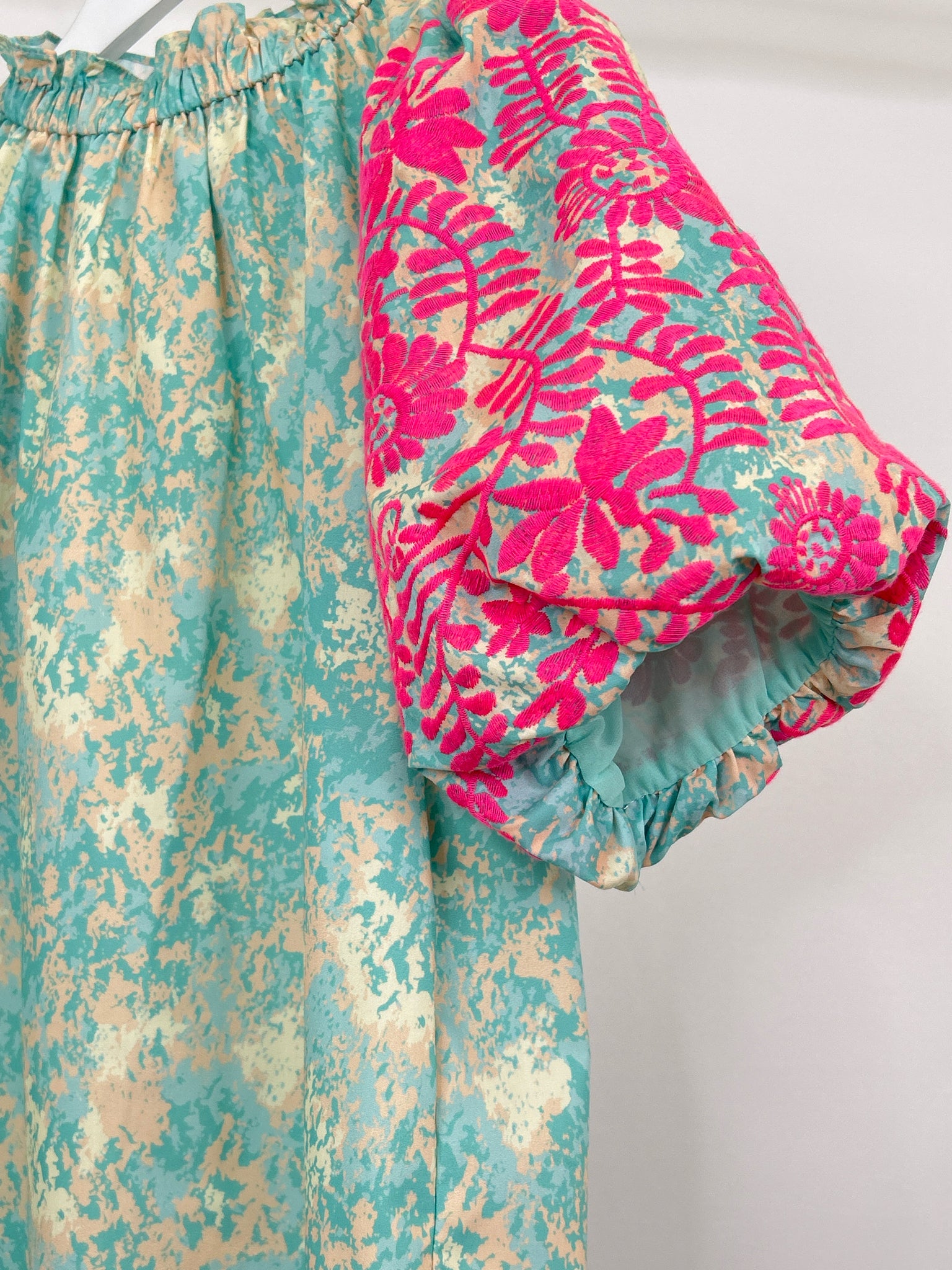 THML Size M turquoise & pink Women Top