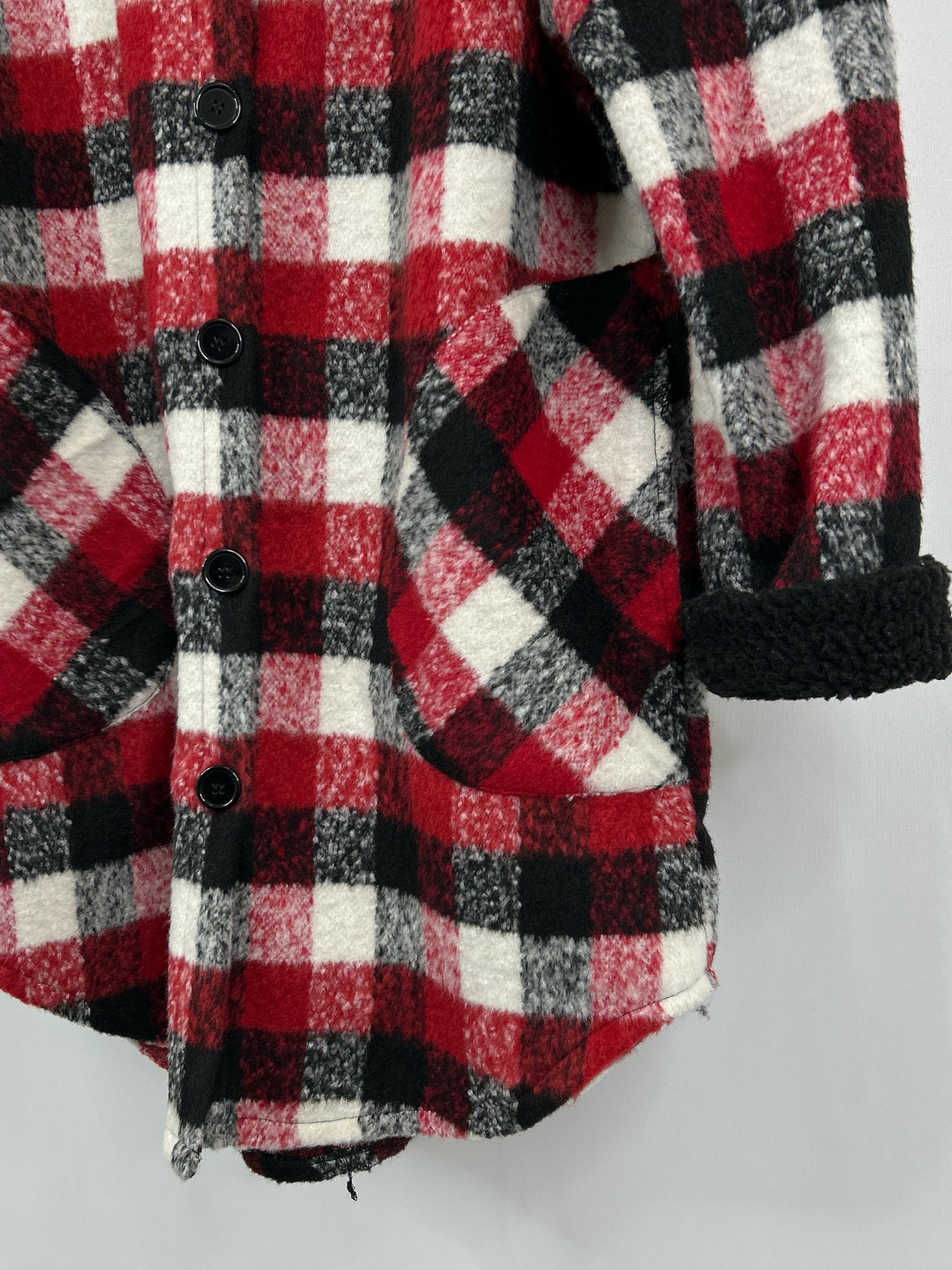 RD STYLE Size L Red & Black Women Coat