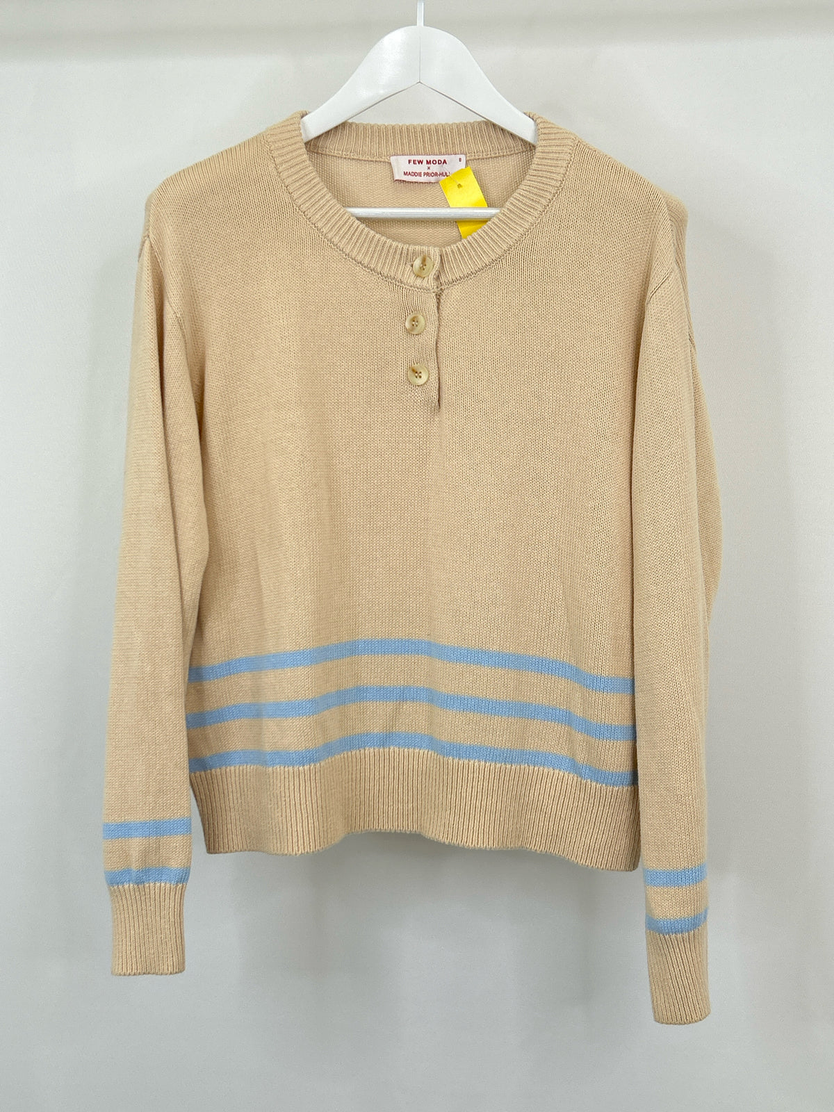 FEW MODA NEW YORK Size S Beige and Blue Women Sweater