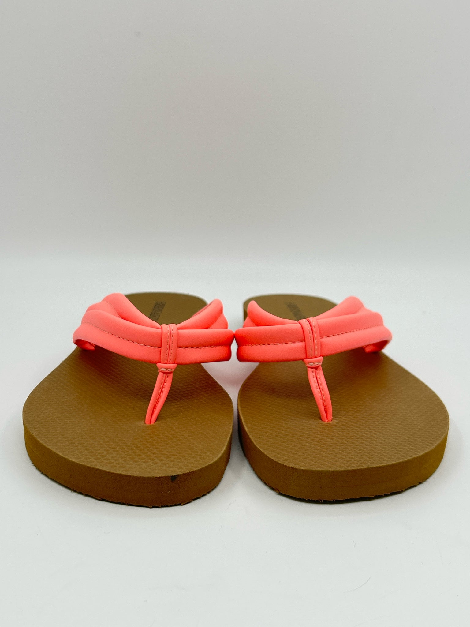 BERNARDO Size 11 Coral & Brown Women Flip flops