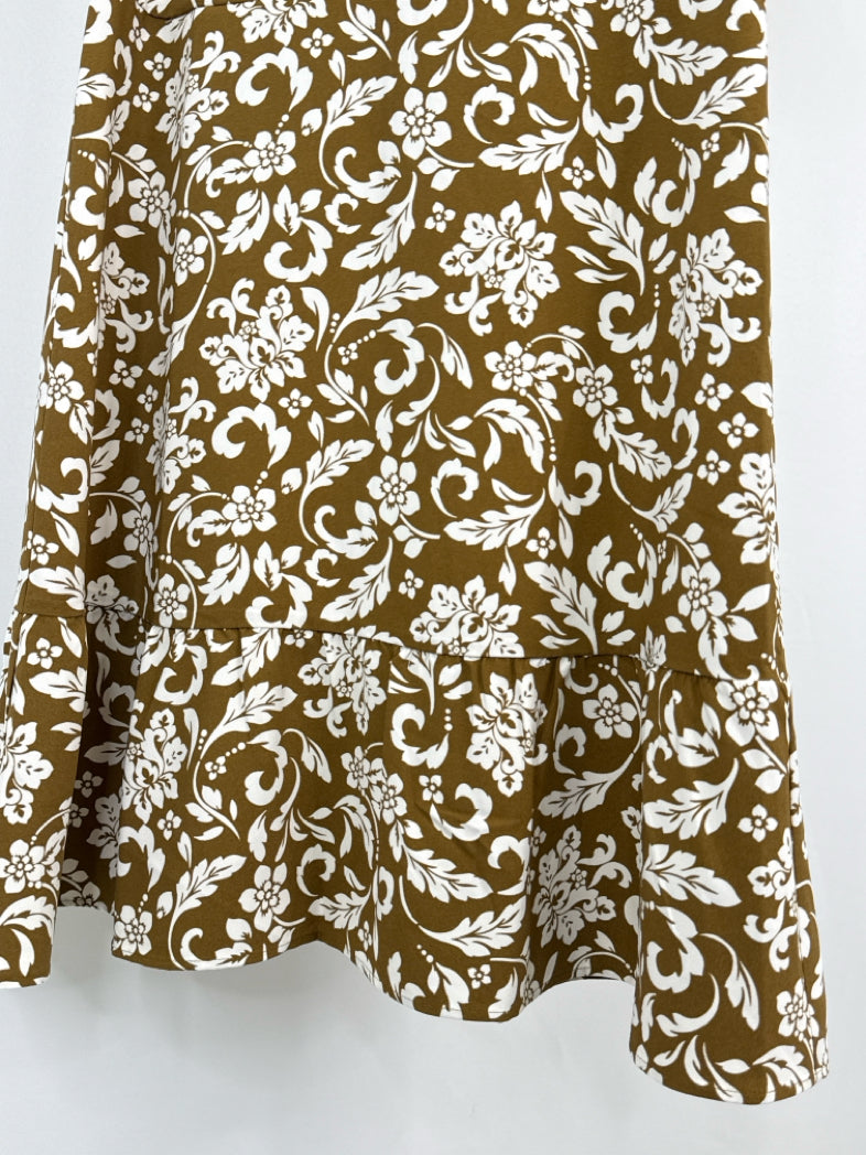 ANN TAYLOR FACTORY Size 12 Brown Print Women Dress