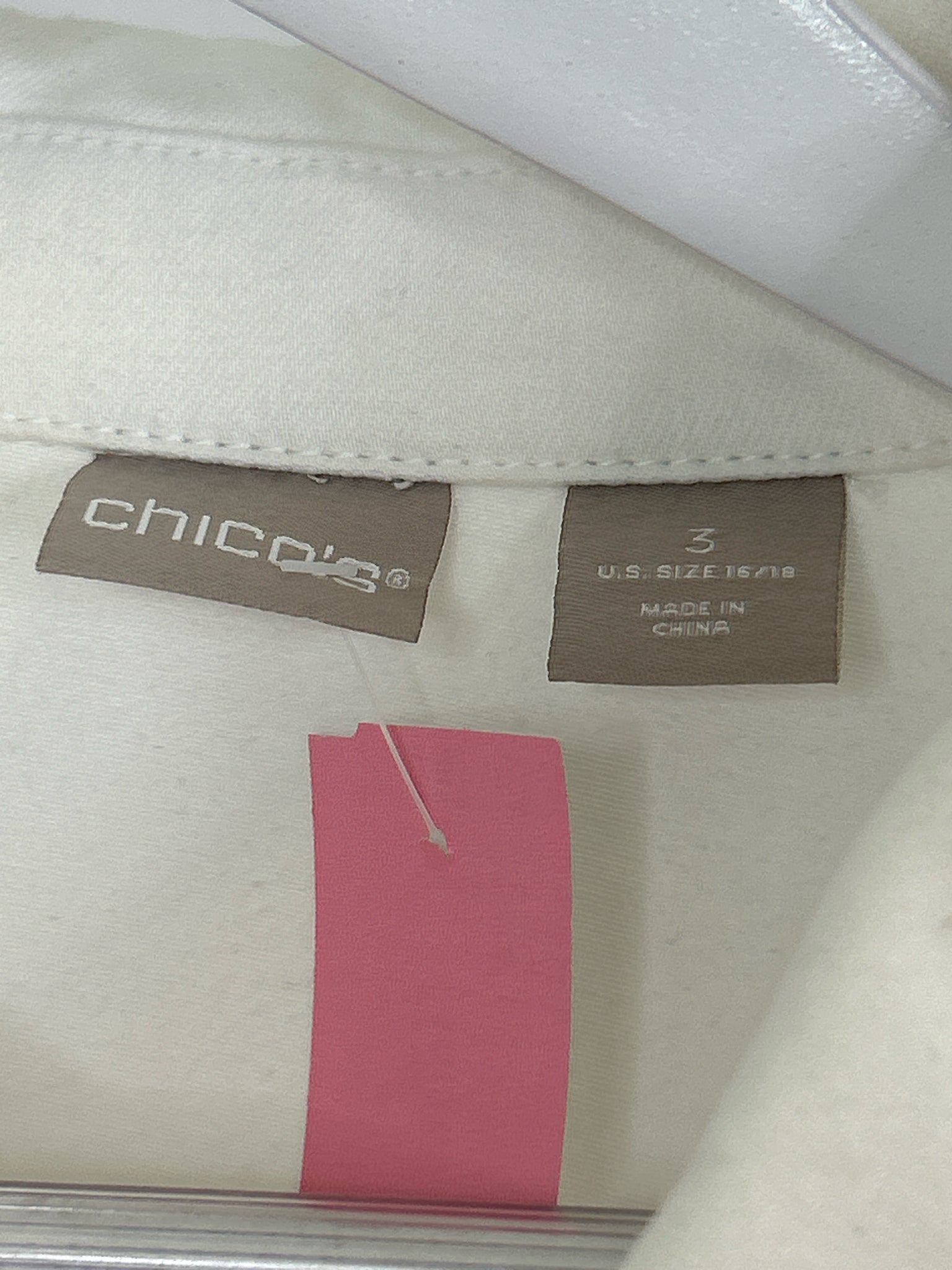 CHICO'S Size 16/18 white denim Women Jacket