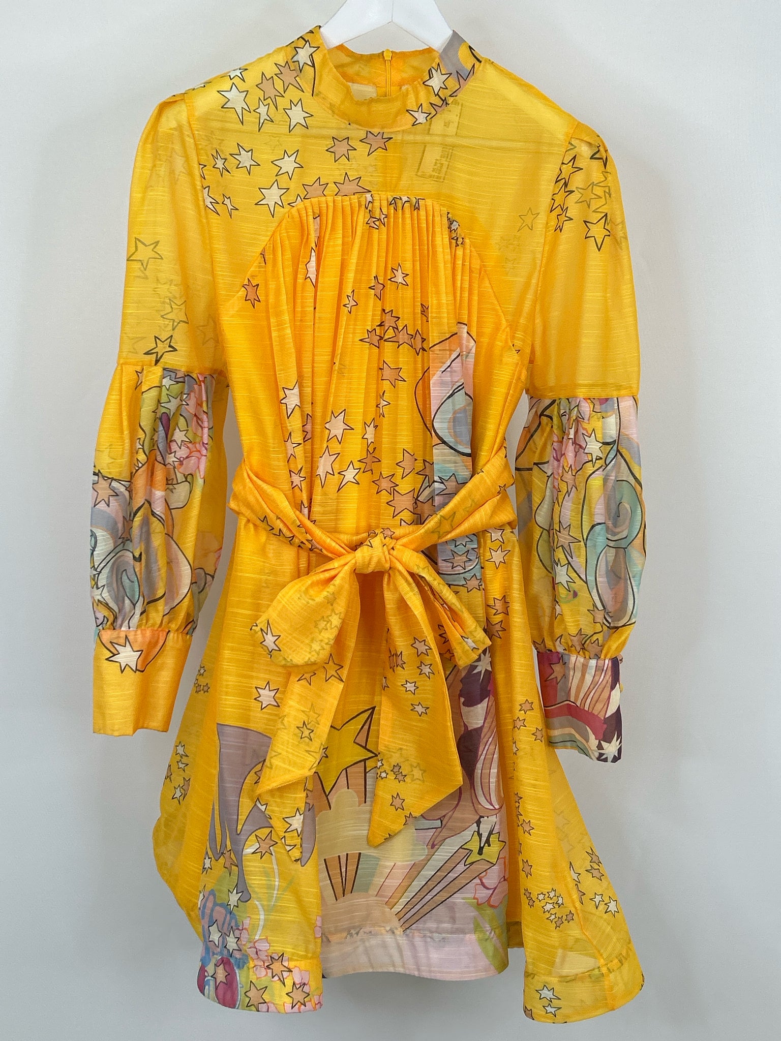 N BY NANCY Size 3X Yellow Print Women Dress