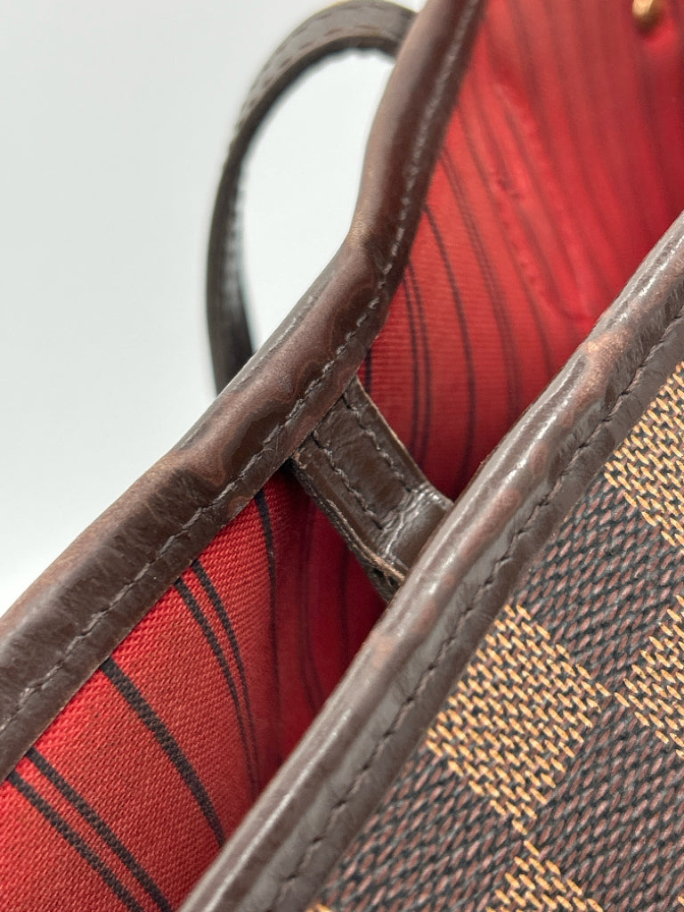 LOUIS VUITTON Damier MM Neverfull Damier Brown Print Women's Purse Tote