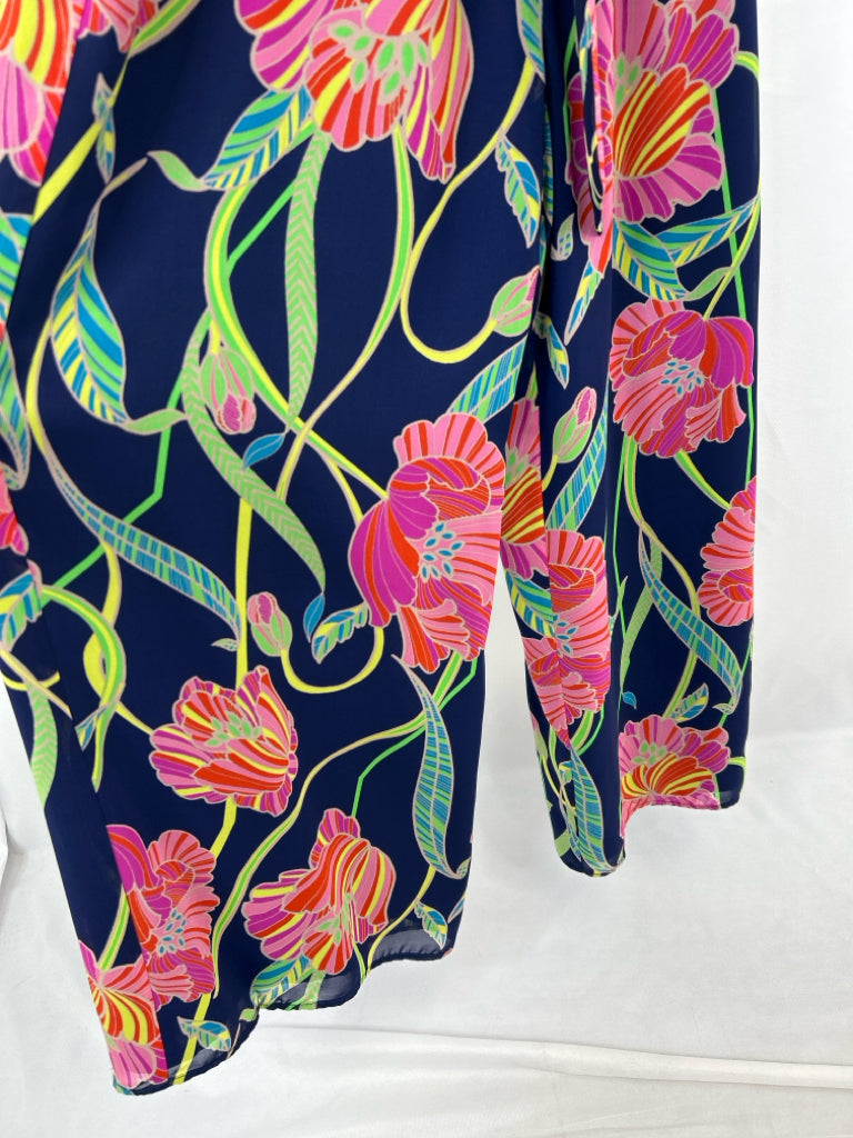 TRINA TURK Size 10 Navy Print Women's Jumpsuit
