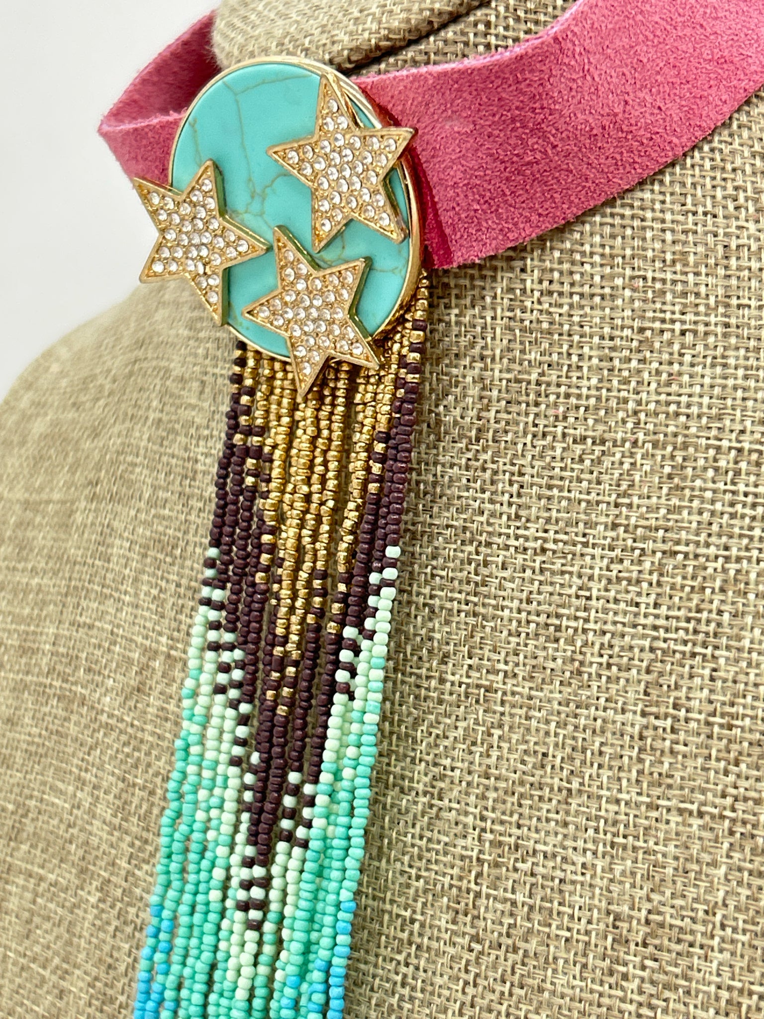 GYPSY SOUTH NWT pink & turquoise Necklace