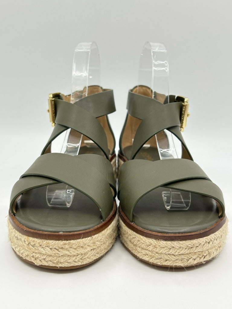 MICHAEL MICHAEL KORS Women Size 6M Olive Darby Espadrille Platform Sandal NWOB