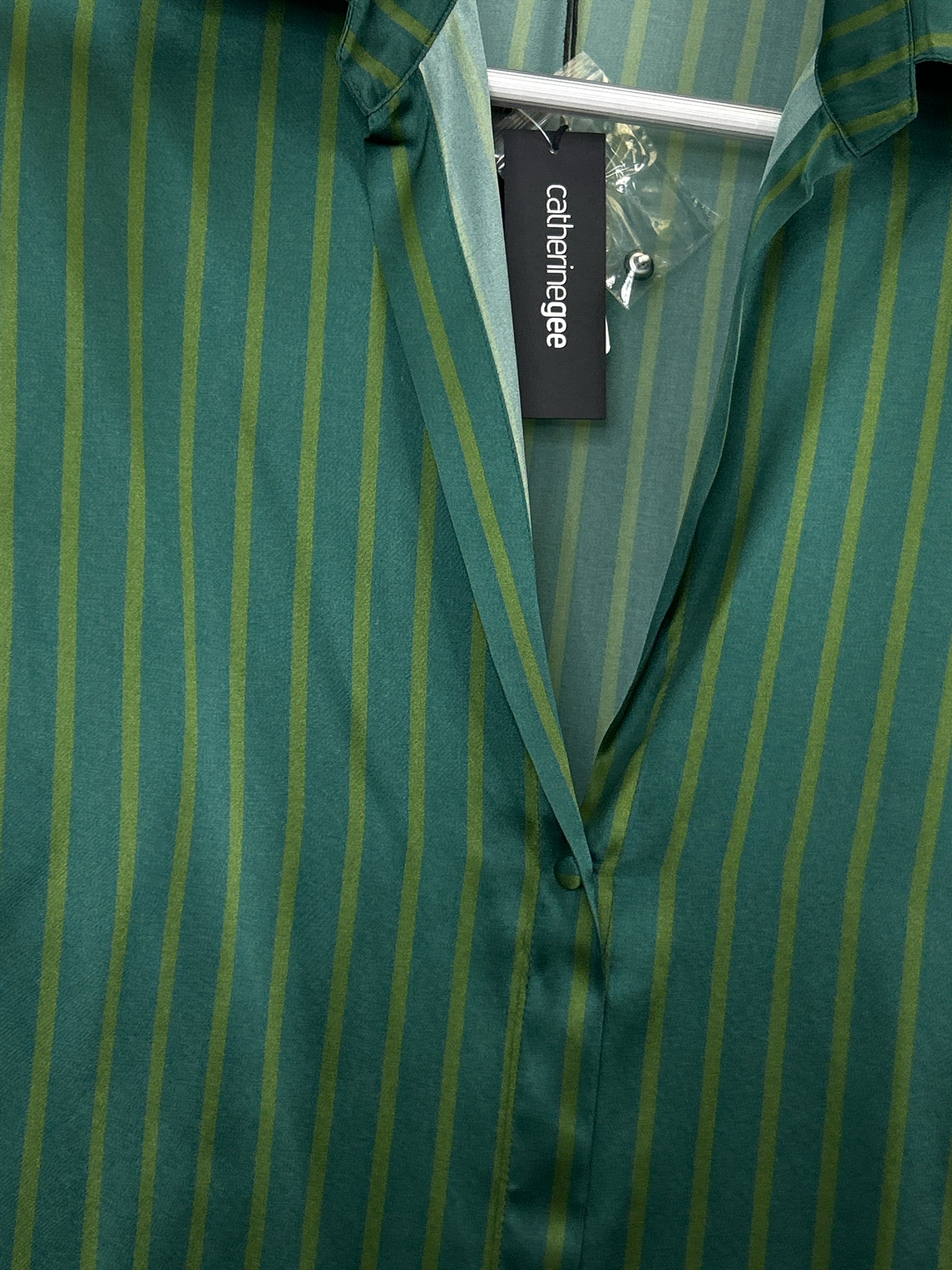 Catherinegee Size S Green Striped Women Top