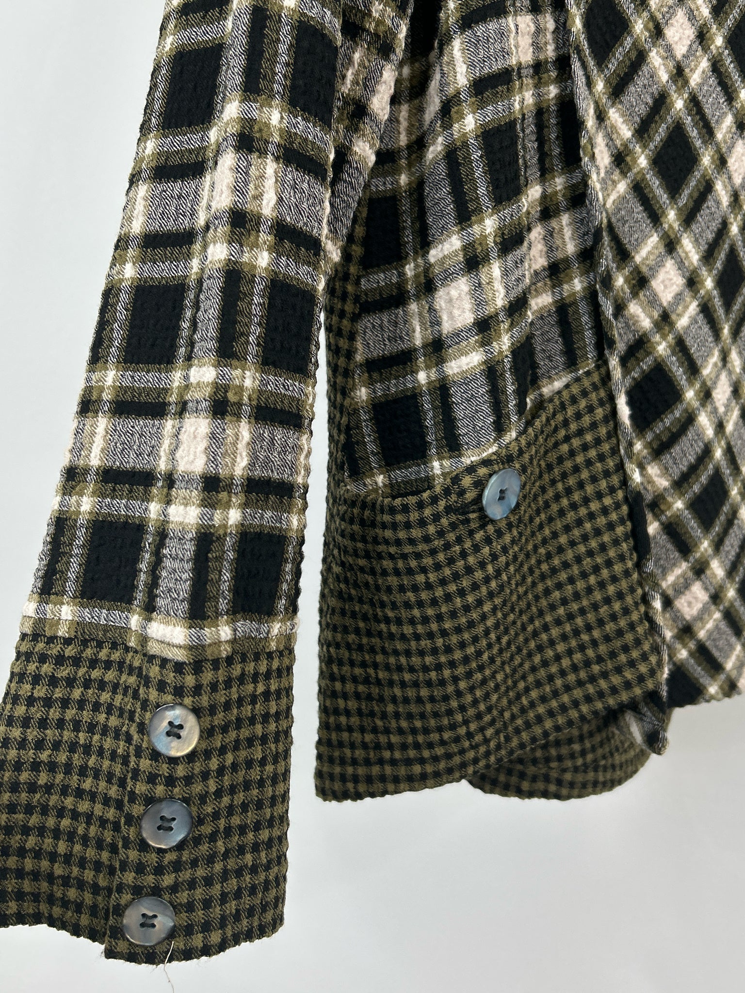 HABITAT Size S Black Plaid Women Top NWT