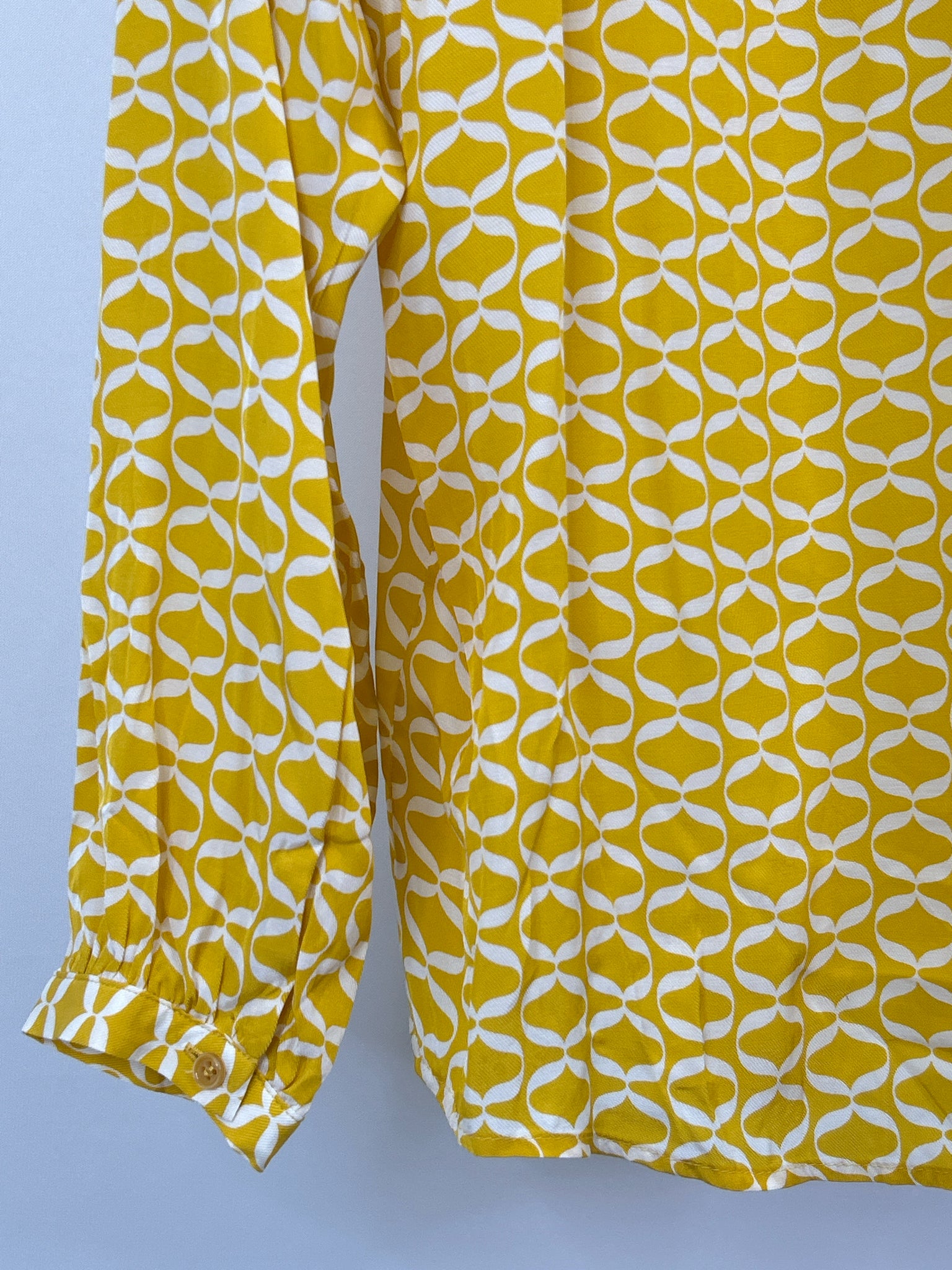 BODEN Size 14 Yellow and White Women Blouse