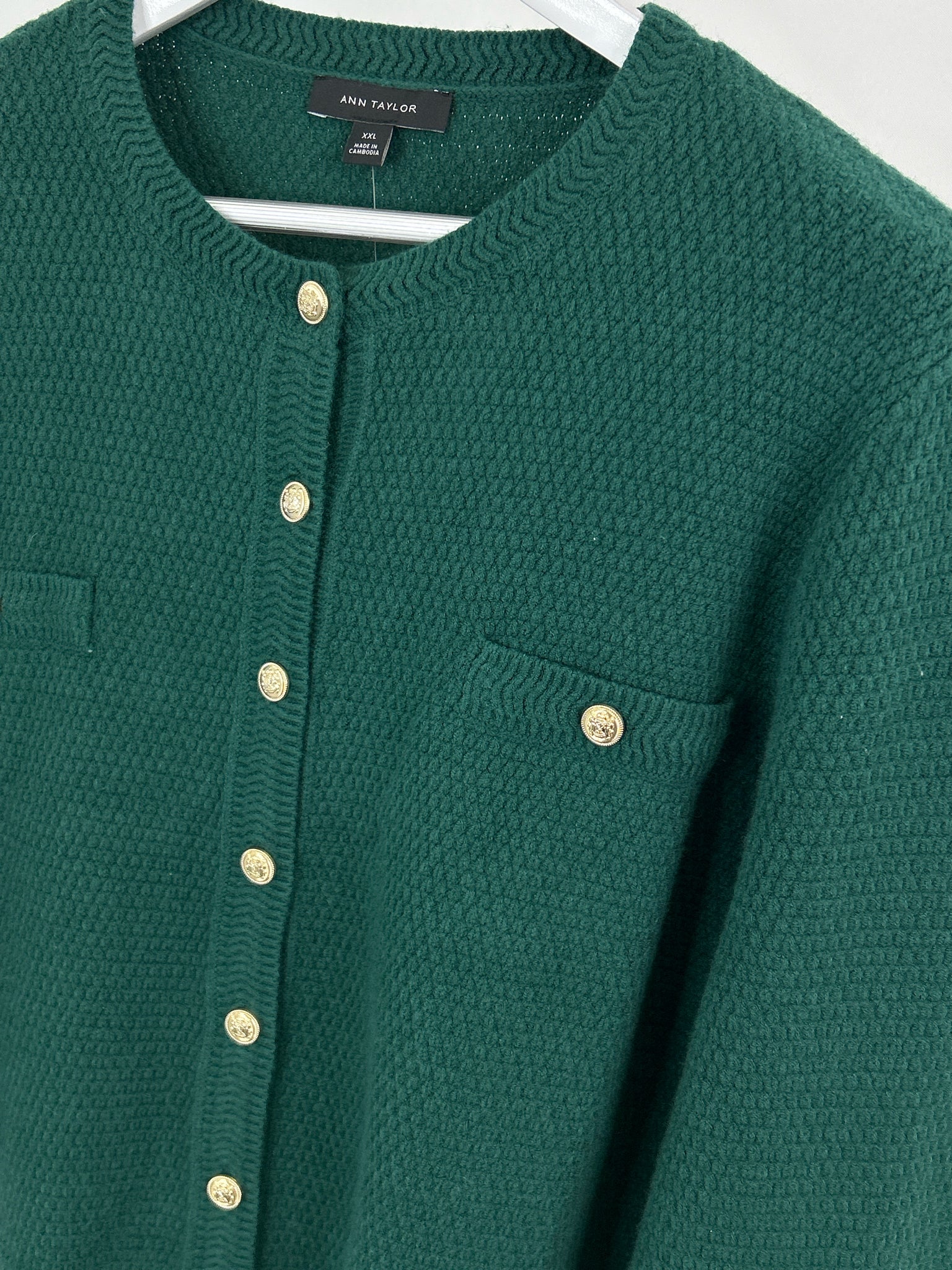 ANN TAYLOR Size XXL Green Women Cardigan