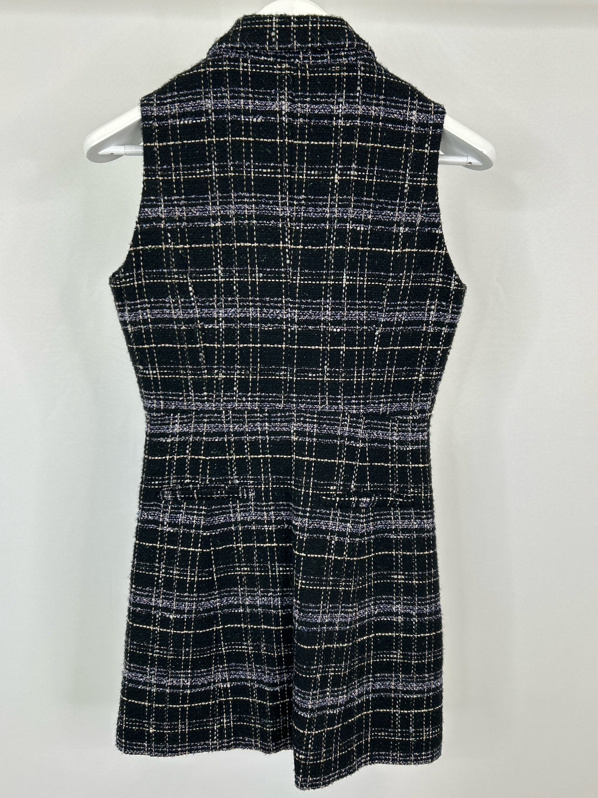 CENTRAL PARK WEST Size S Black Plaid Women Vest