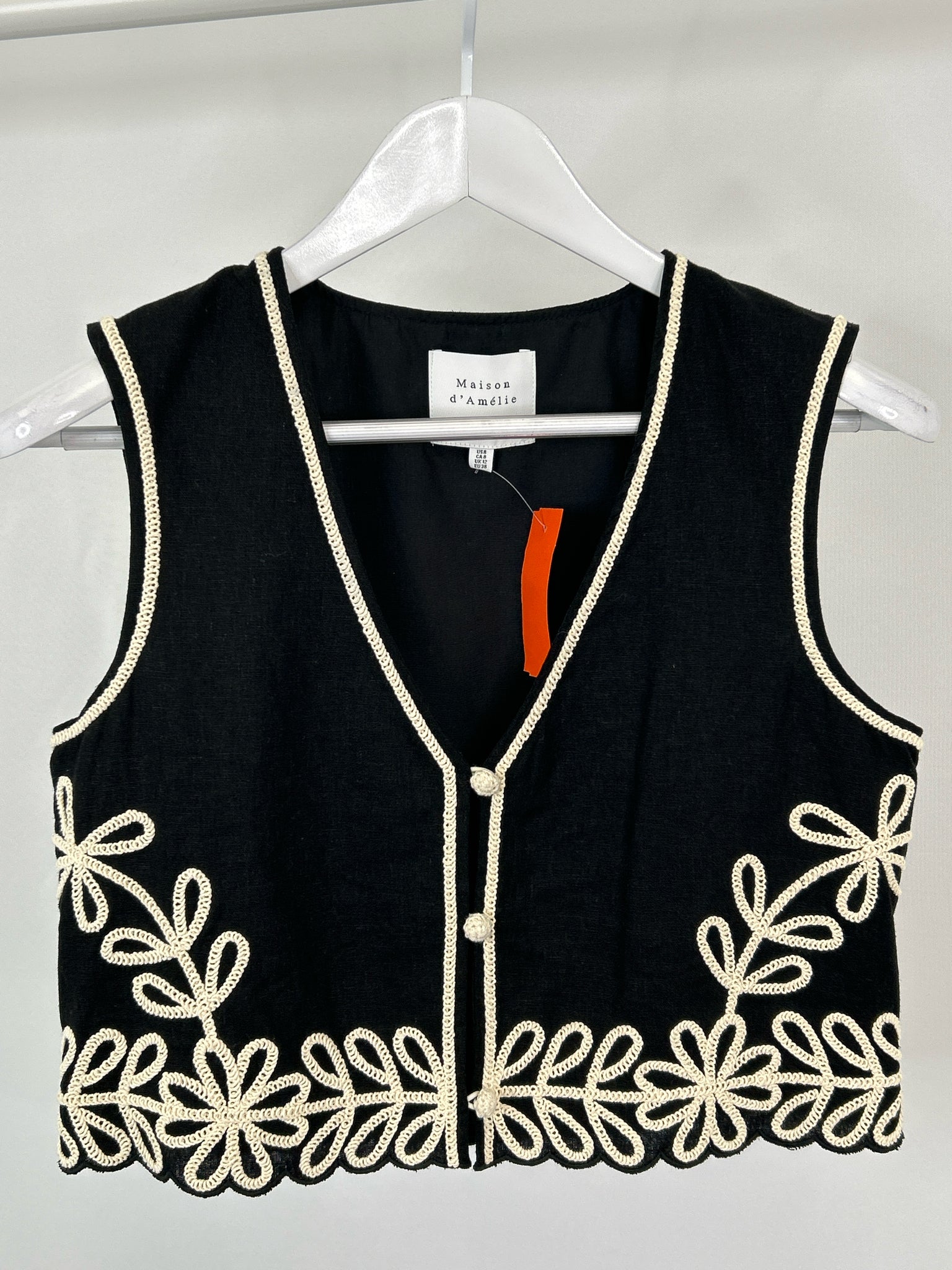 MAISON D'AMELIE Size 8 Black Women Vest