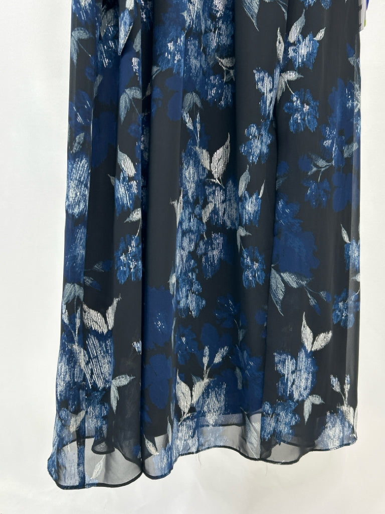 SIGNATURE BY ROBBIE BEE Size 18W Blue Print Women's Dress NWT
