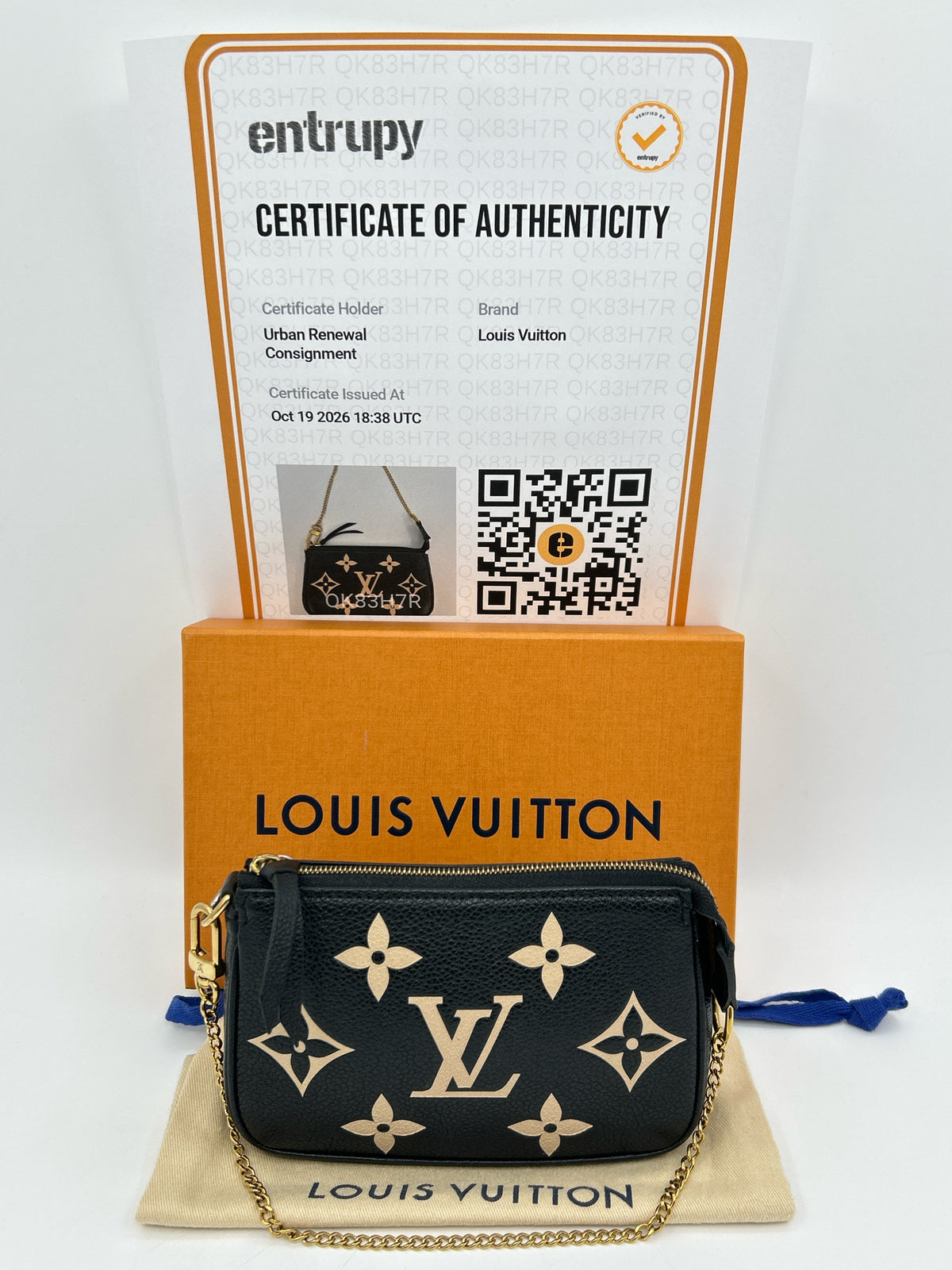 LOUIS VUITTON Black and Cream Women Mini Purse