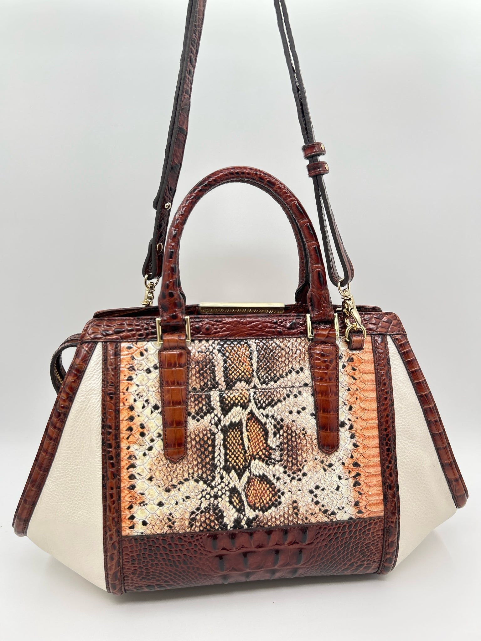 BRAHMIN IVORY AND BROWN Women Purse