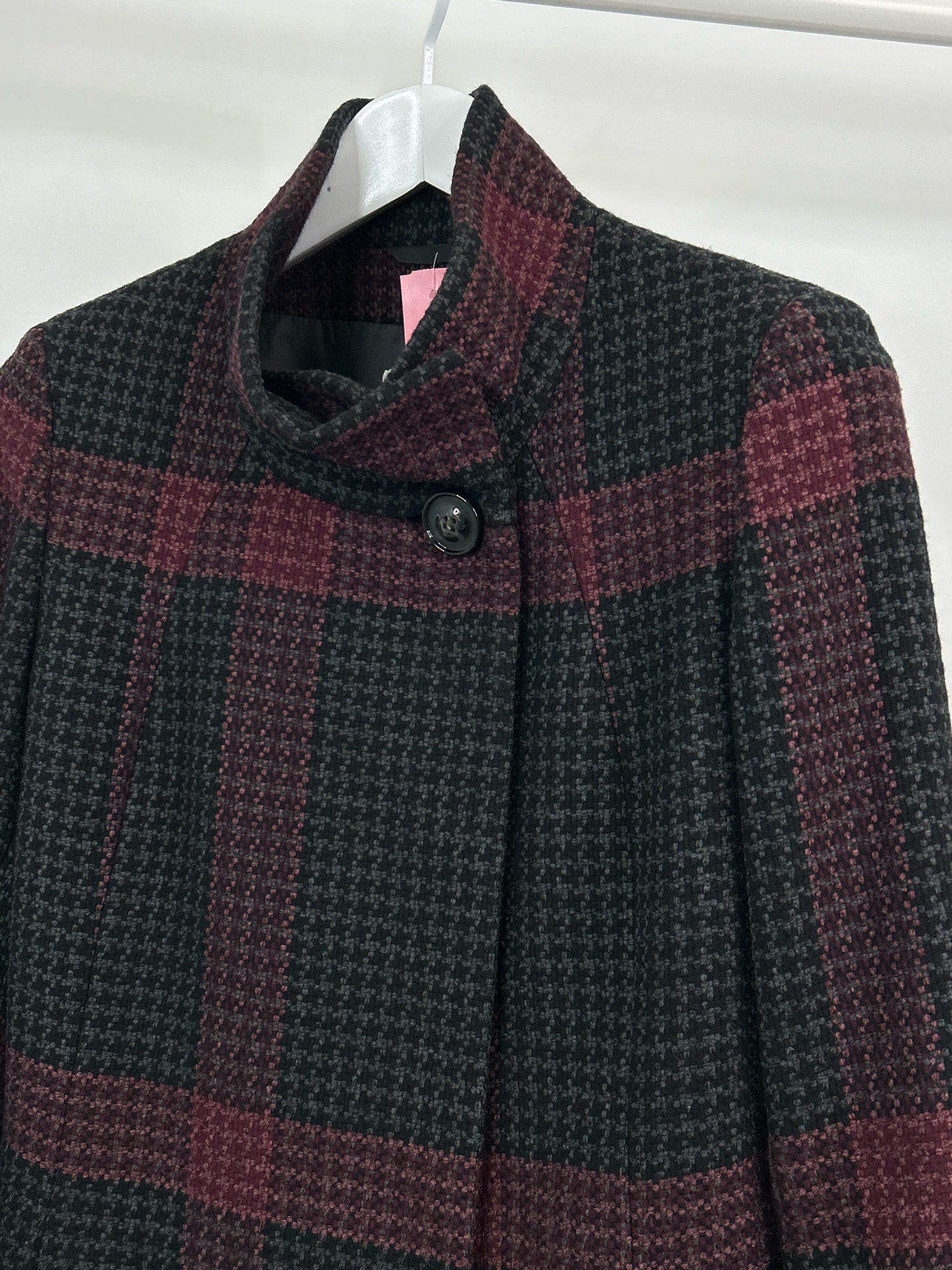 CINZIA ROCCA Size 6 Black Plaid Women Coat