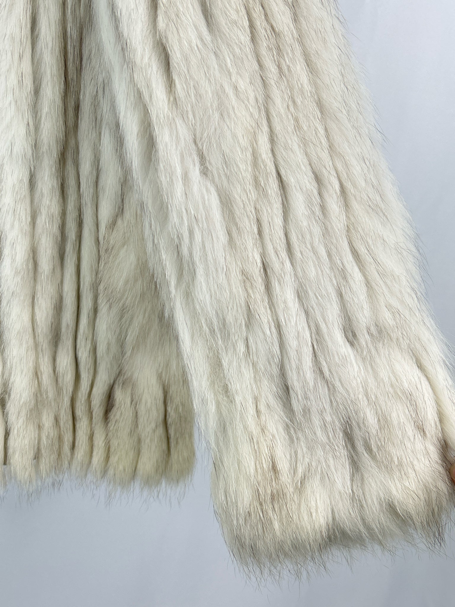 SAGA FURS Size L White & Brown Women Fur Coat