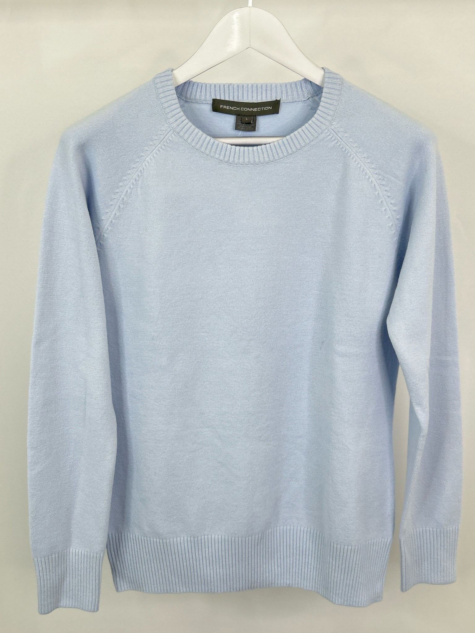 FRENCH CONNECTION Size L Pale Blue Women Sweater NWT